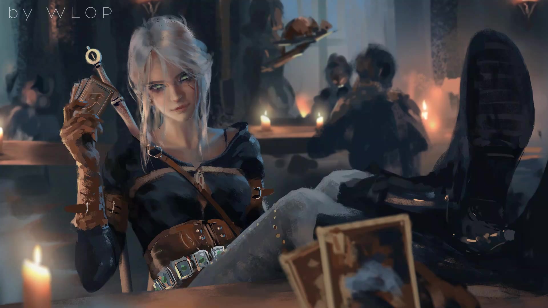 Blonde Ciri Playing Cards Gwent By Wlop Live Wallpaper X