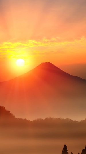 Sunrise Mount Fuji Volcano Mountain Japan Scenery HD Phone