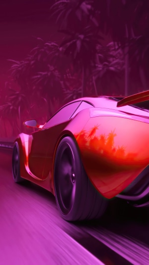 Car OutRun Out Run Synthwave Retrowave Vaporwave Scenery Digital