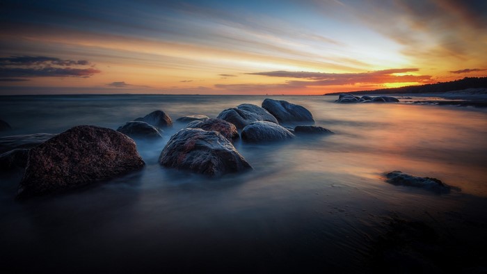 Sunlight Landscape Sunset Sea Rock Nature Shore Reflection Sky