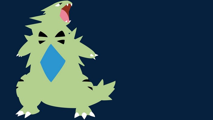 Illustration Minimalism Cartoon Pok Mon Christmas Tree Tyranitar