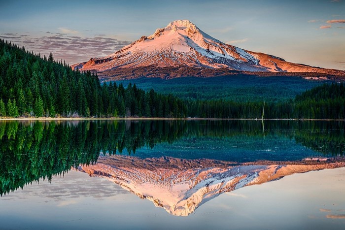 Trees Landscape Forest Mountains Sunset Lake Water Nature