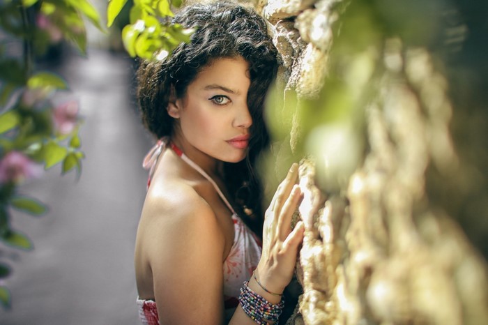 White Women Model Portrait Eyes Brunette Photography Dress