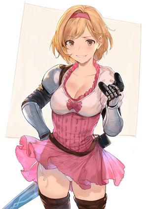 Short Hair Vertical Armor Portrait Display Brown Eyes Blonde