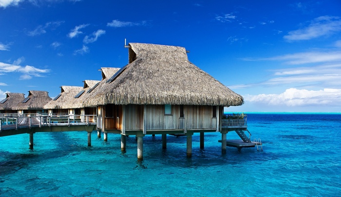 Bora Bora Sea Beach Resort Tropical Morning Photography Sunlight