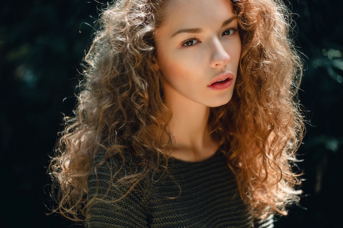 Long Hair Face Portrait Ivan Proskurin Blonde Curly Hair Lisa