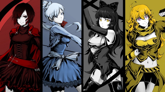 Weiss Schnee Blake Belladonna Yang Xiao Long Anime RWBY Ruby Rose Character