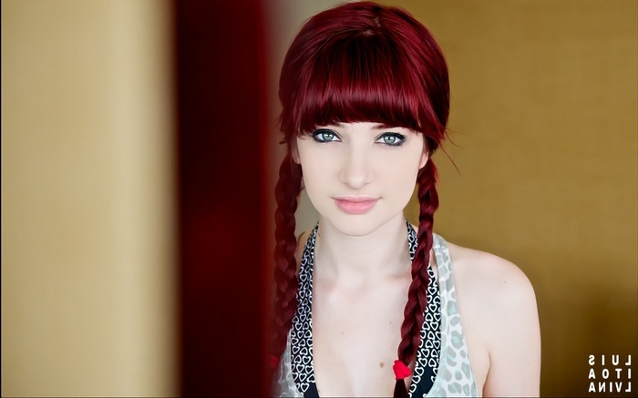 Pigtails Women Susan Coffey Redhead Model Face HD Wallpaper