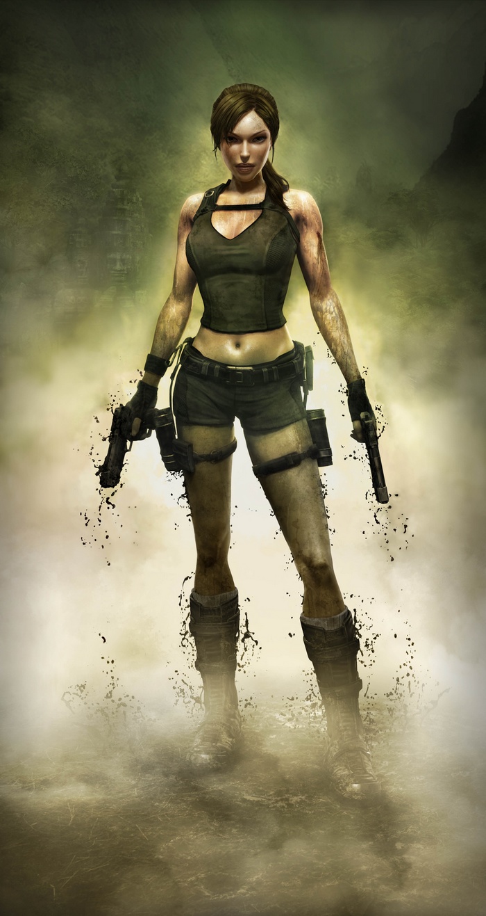 Tomb Lara Sexy Croft Pistol Raider Black Gun Babe Cosplay