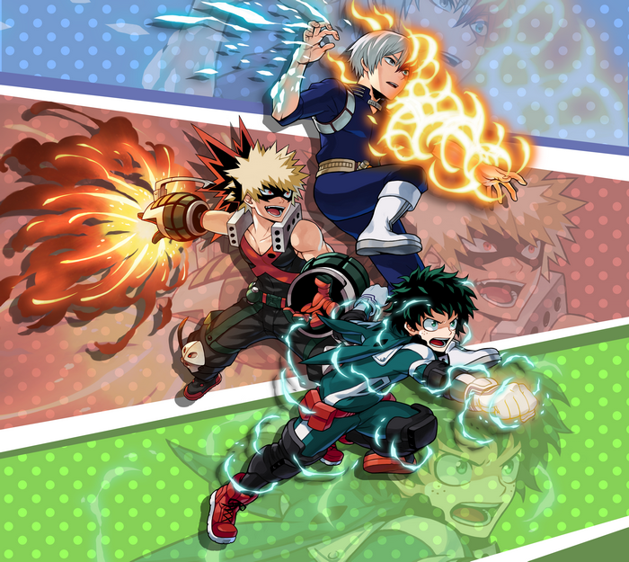 Katsuki Bakugou Shoto Todoroki Izuku Midoriya Hd Wallpaper Rare