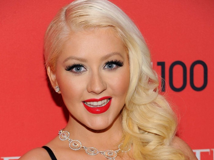 Christina Aguilera Face Blonde Girl Smile Hair Glance Hd