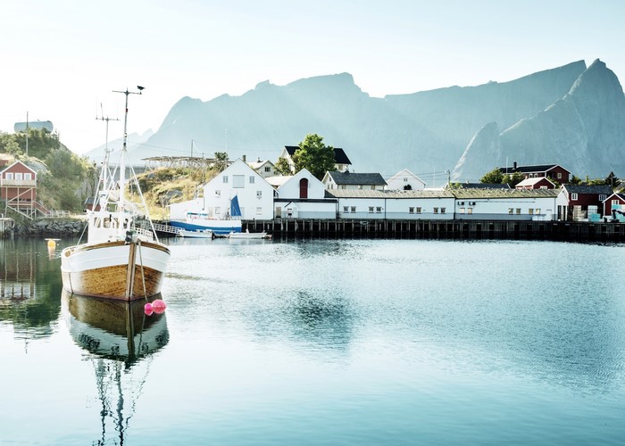 Reine Norway Lofoten Houses Marinas Rivers Motorboat