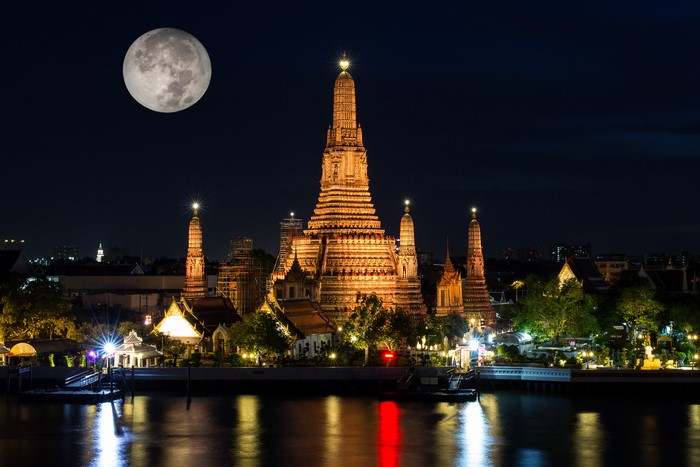 4K 5K Wat Arun Temple Thailand Bangkok Temples Rivers Marinas