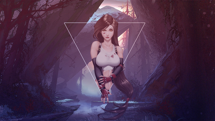 Blood Anime Girls Final Fantasy Triangle Landscape Women Picture