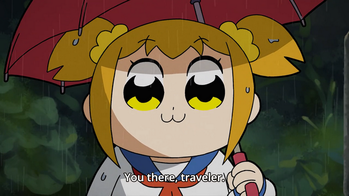 Umbrella Yellow Eyes Popuko Pop Team Epic Anime HD Wallpaper