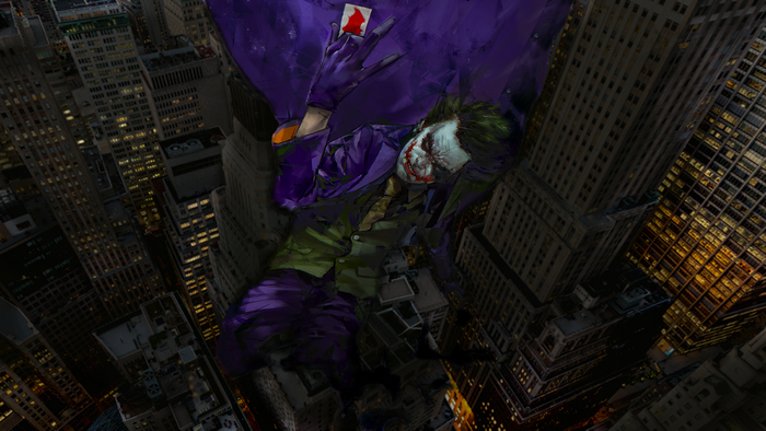 4K Comics The Dark Knight Artwork Flying City Joker Dark Knight