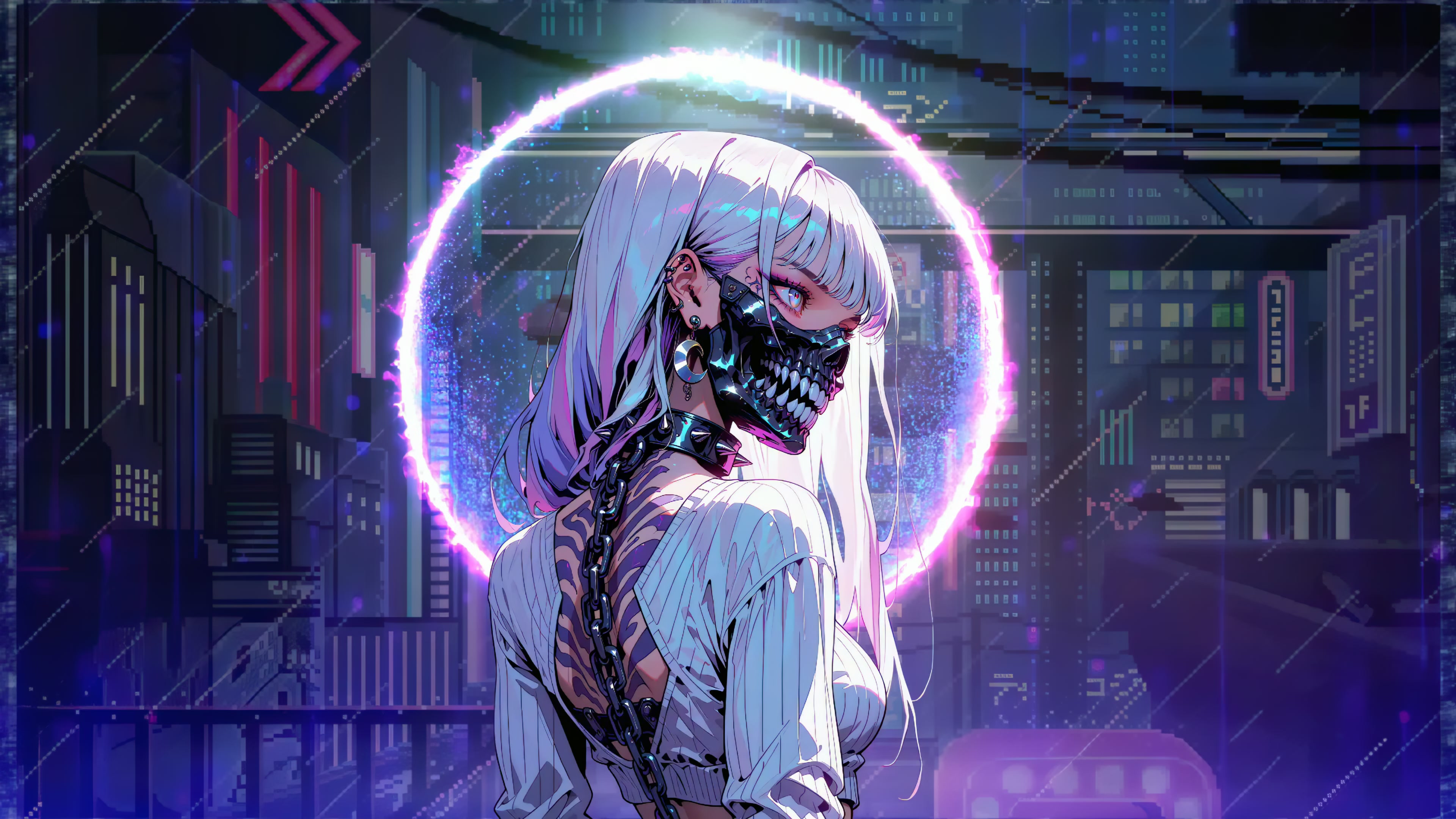 Cyberpunk Masked Girl Live Wallpaper