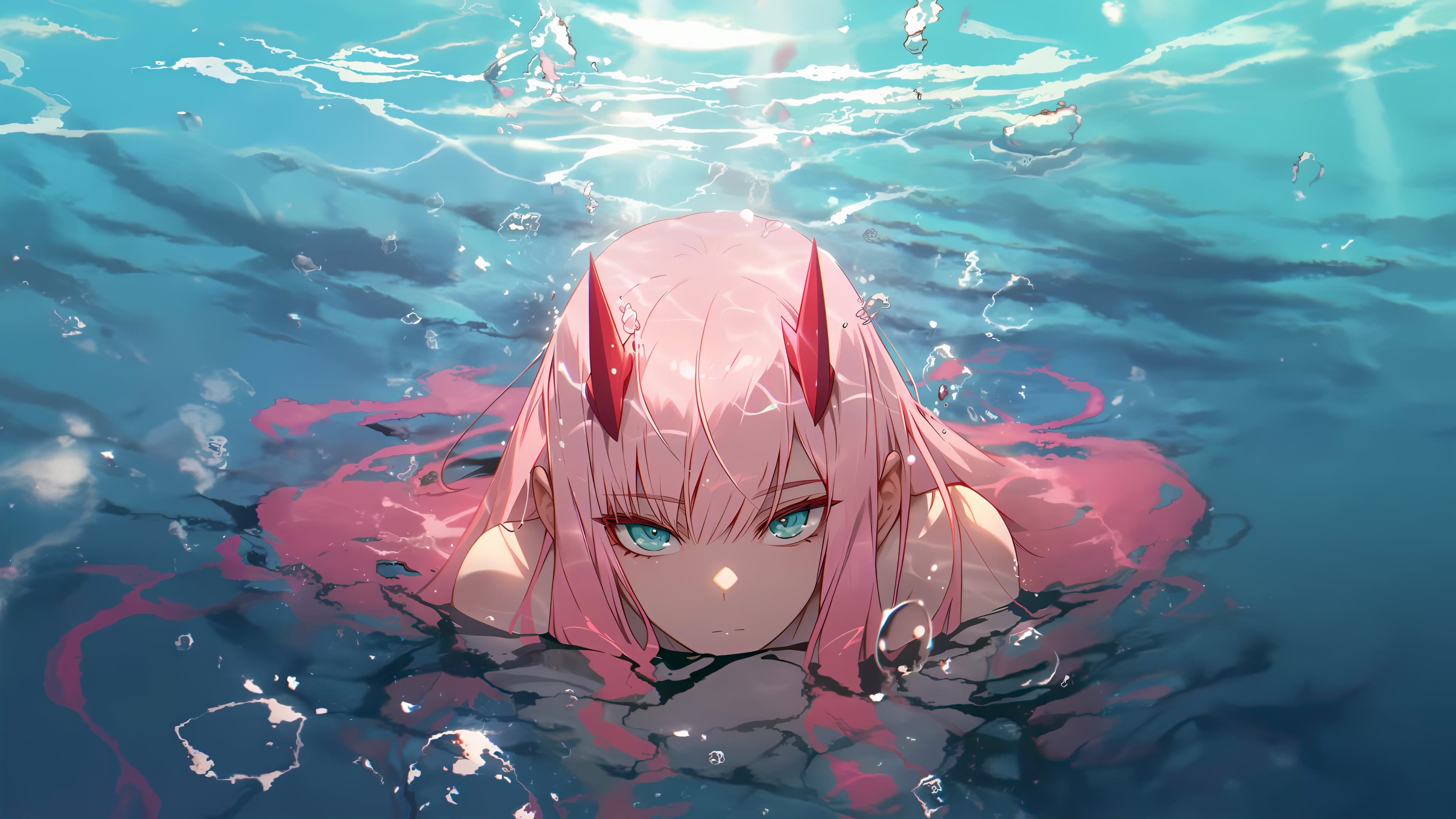 Zero Two In Water Live Wallpaper