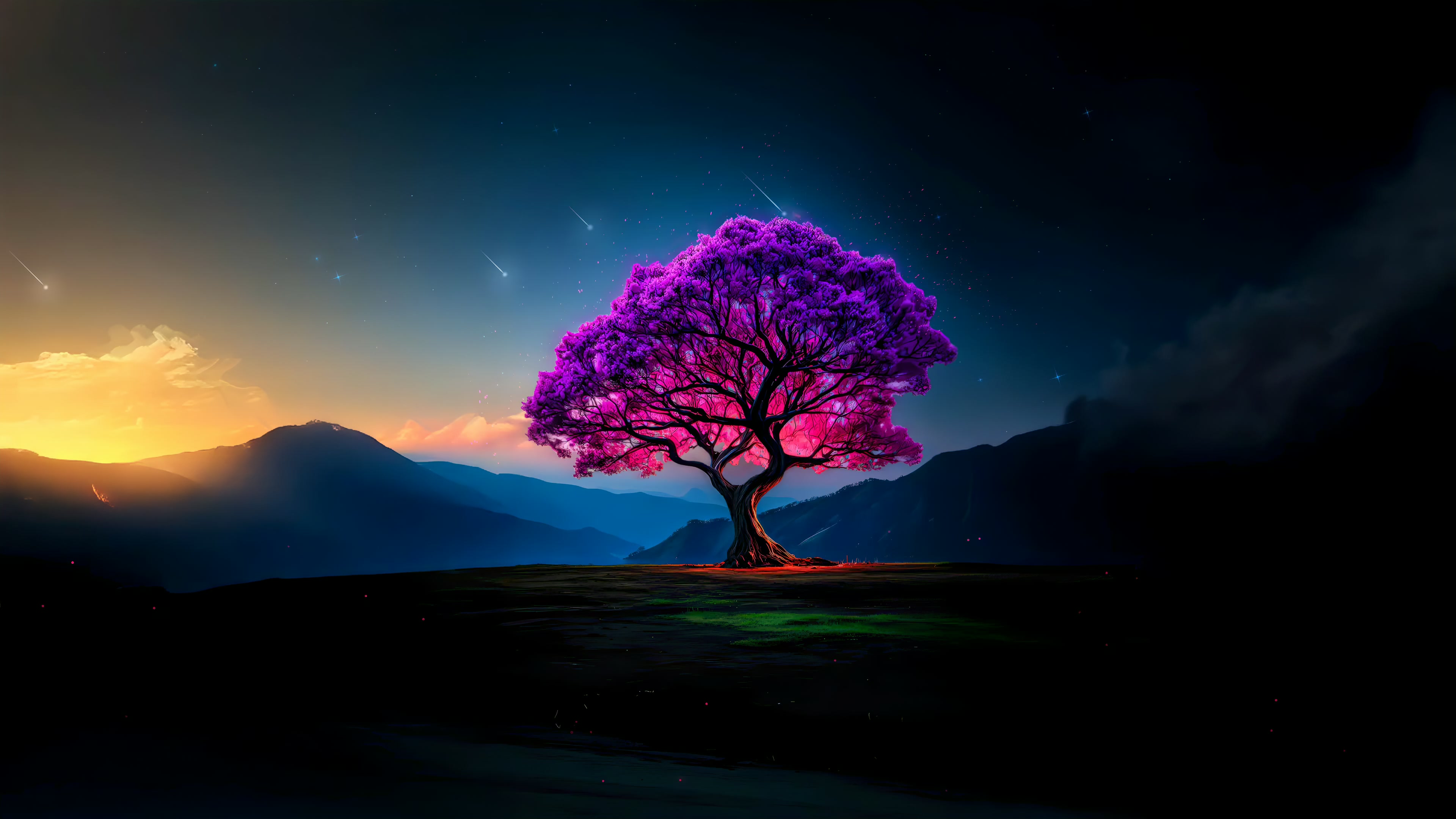Purple Dream Tree Sky Live Wallpaper