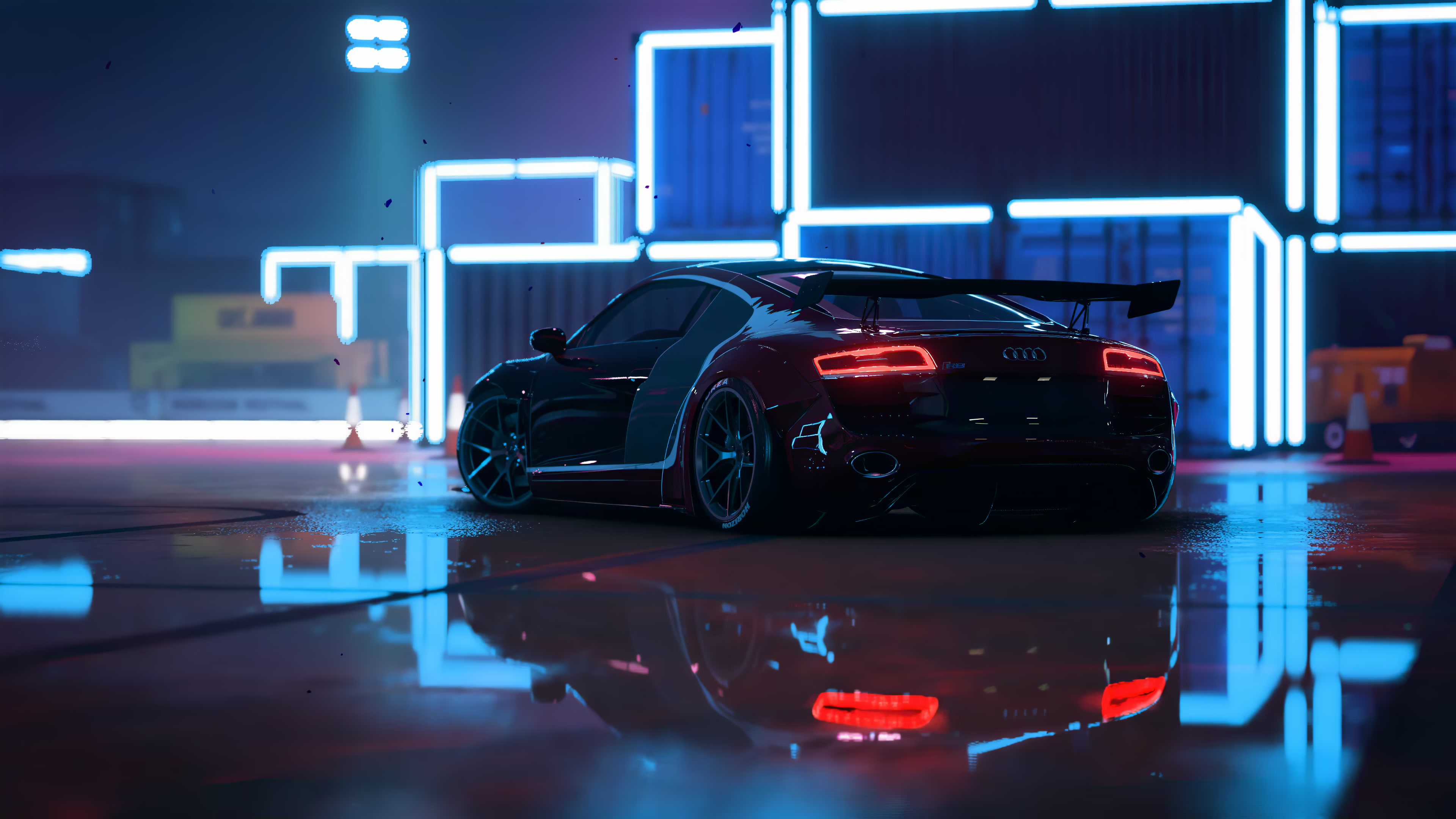 Neon Sports Car Night Live Wallpaper