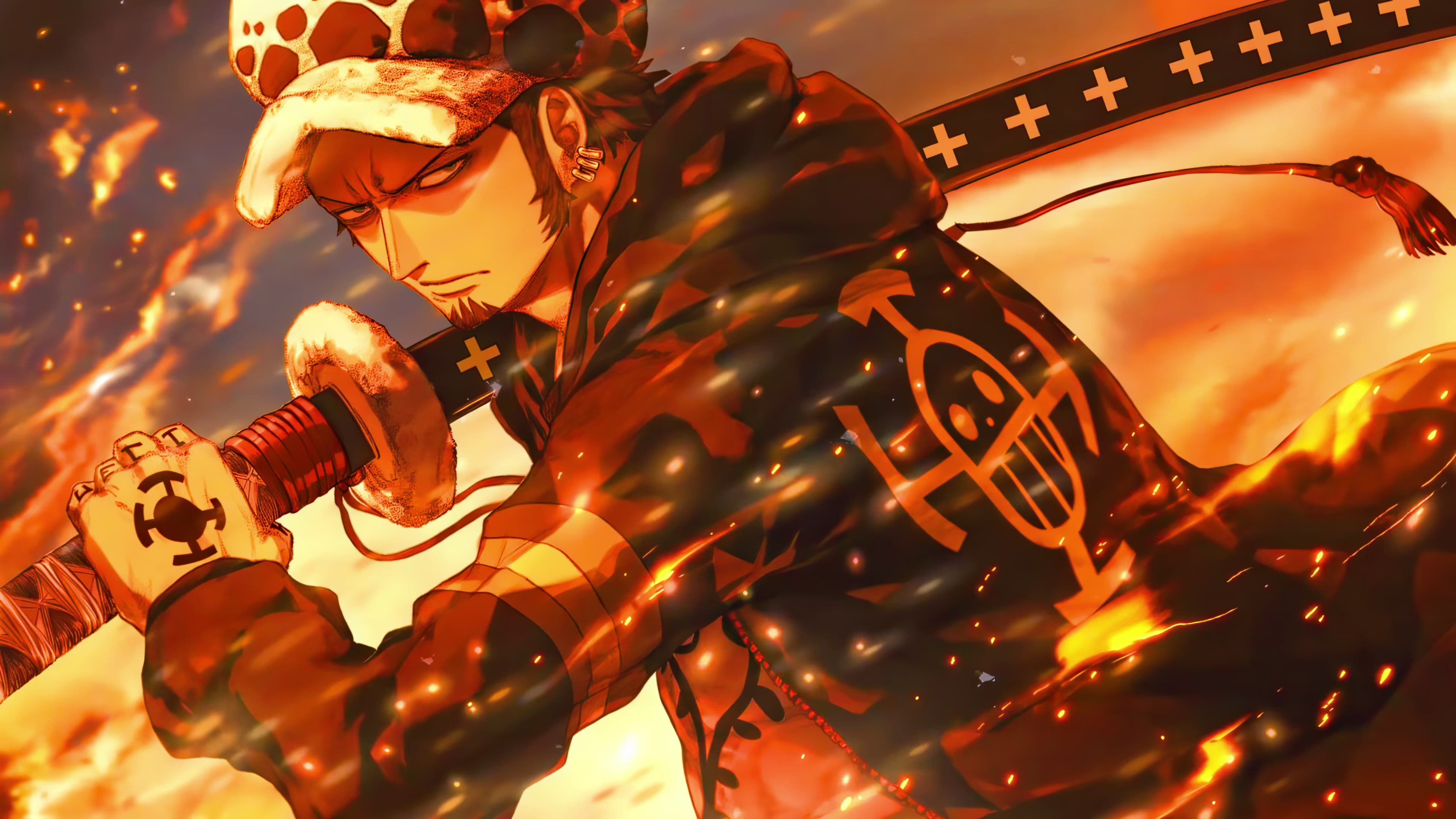 Trafalgar Law Fiery Glare Live Wallpaper