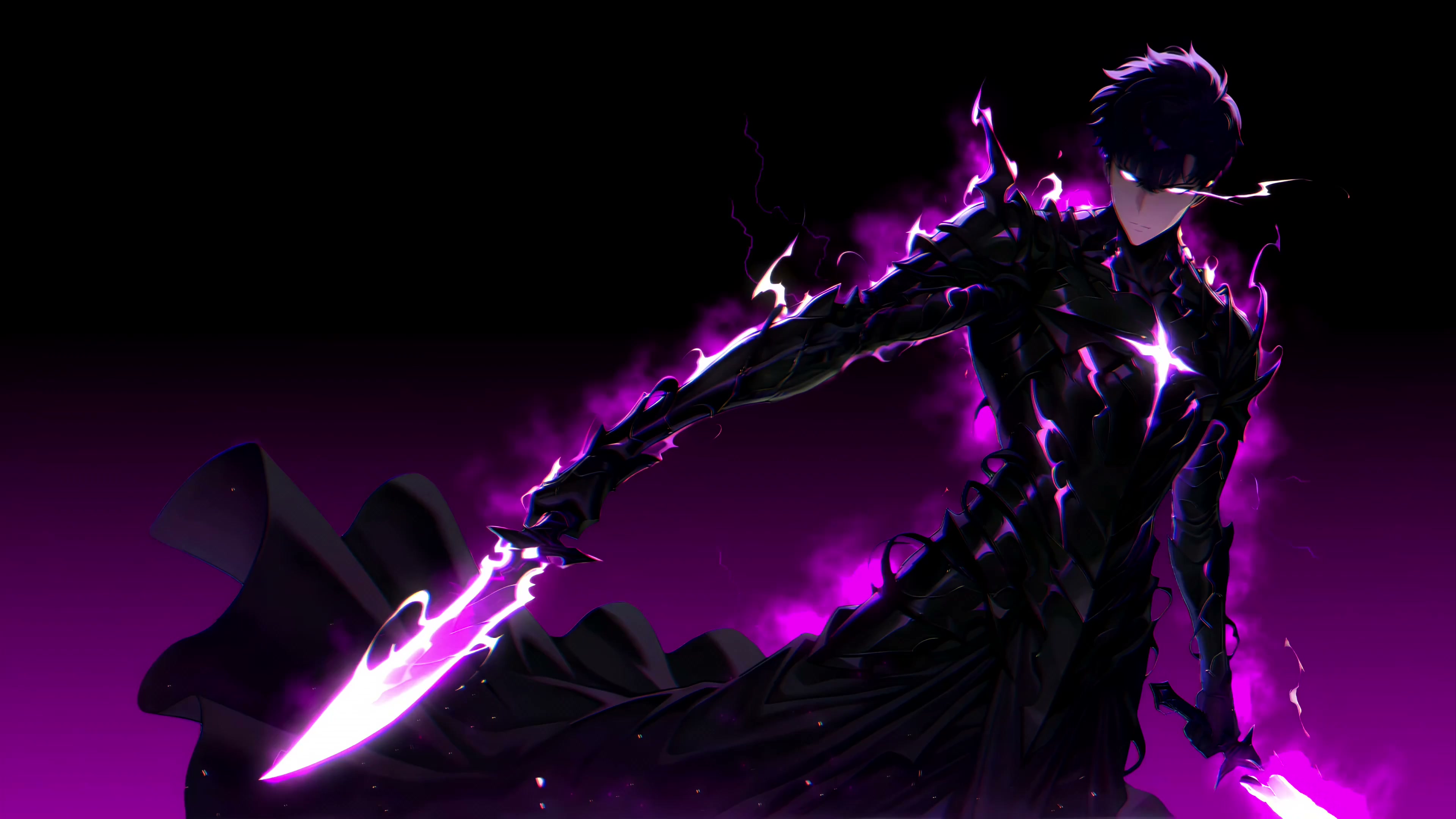 Solo Leveling - Sung Jin-Woo Purple Aura Live Wallpaper