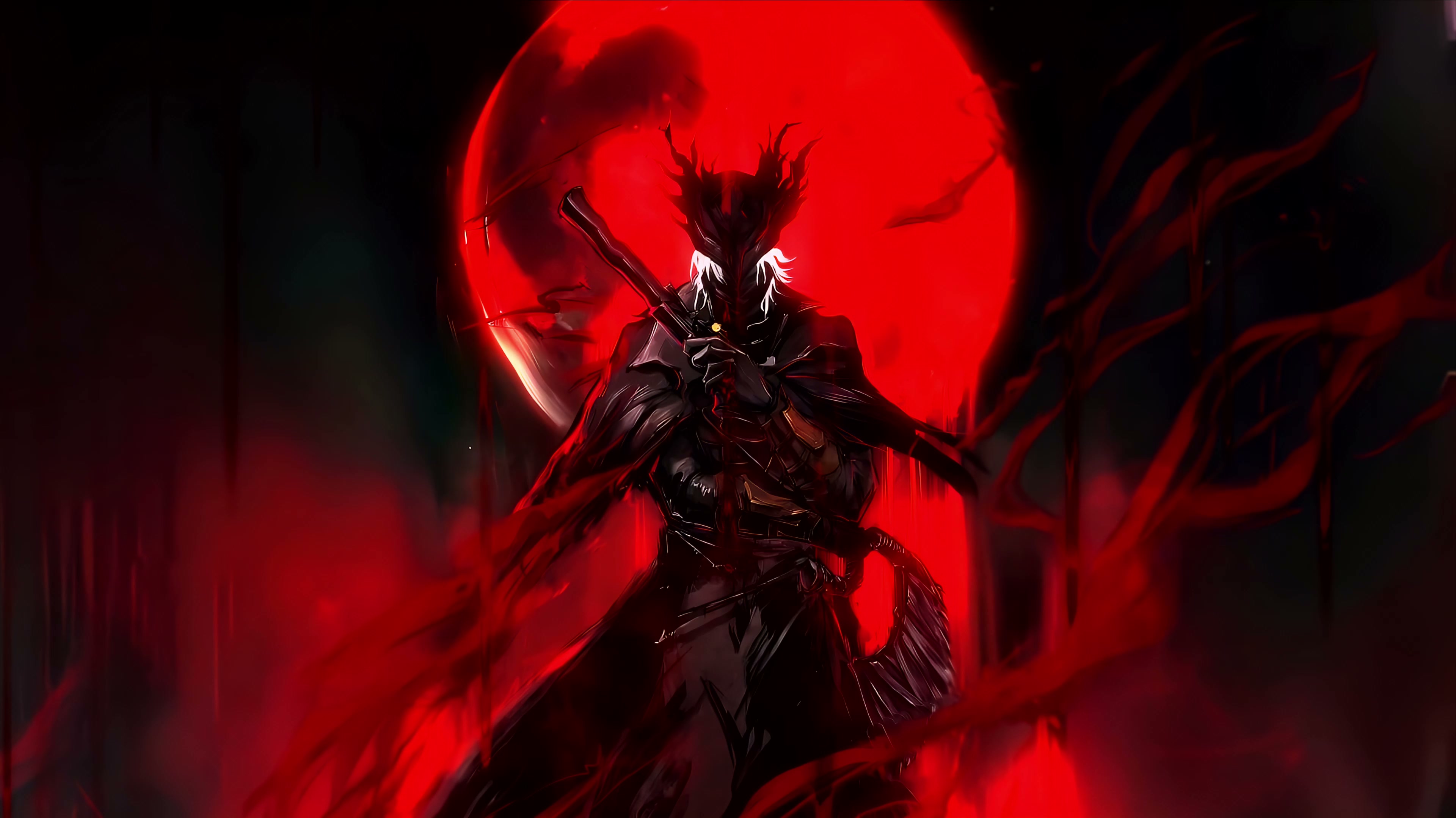 Moonbound Hunter – Bloodborne’s Crimson Vigil Live Wallpaper
