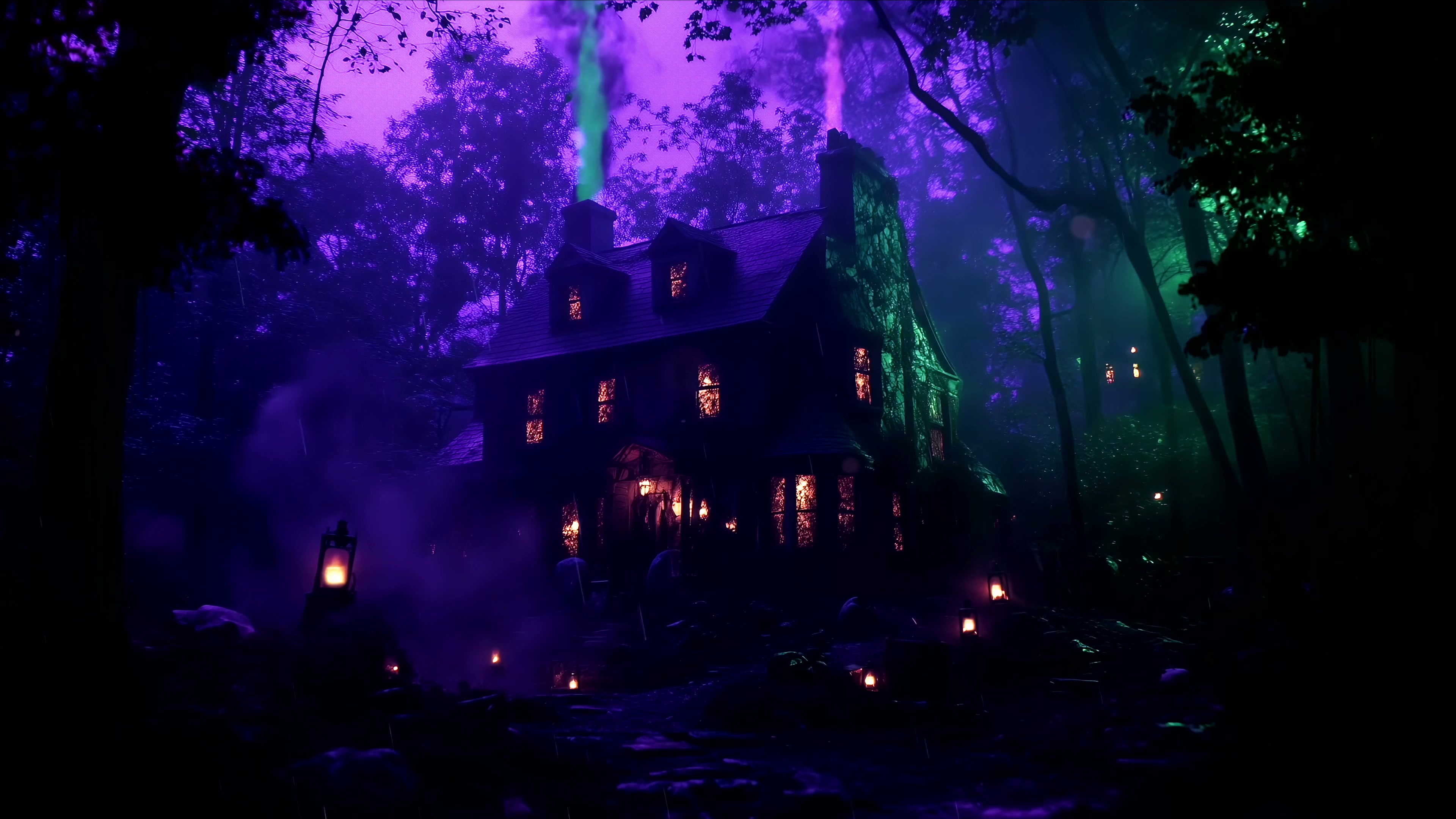 Hocus Pocus Halloween House - Live Wallpaper