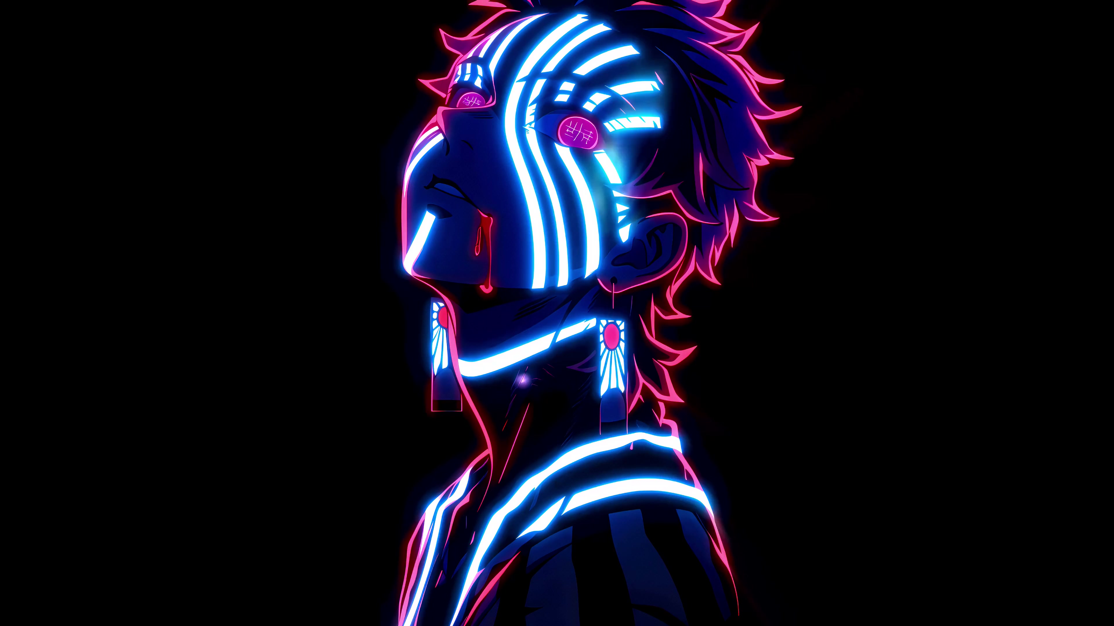 Akazas Neon Demon Glow Live Wallpaper