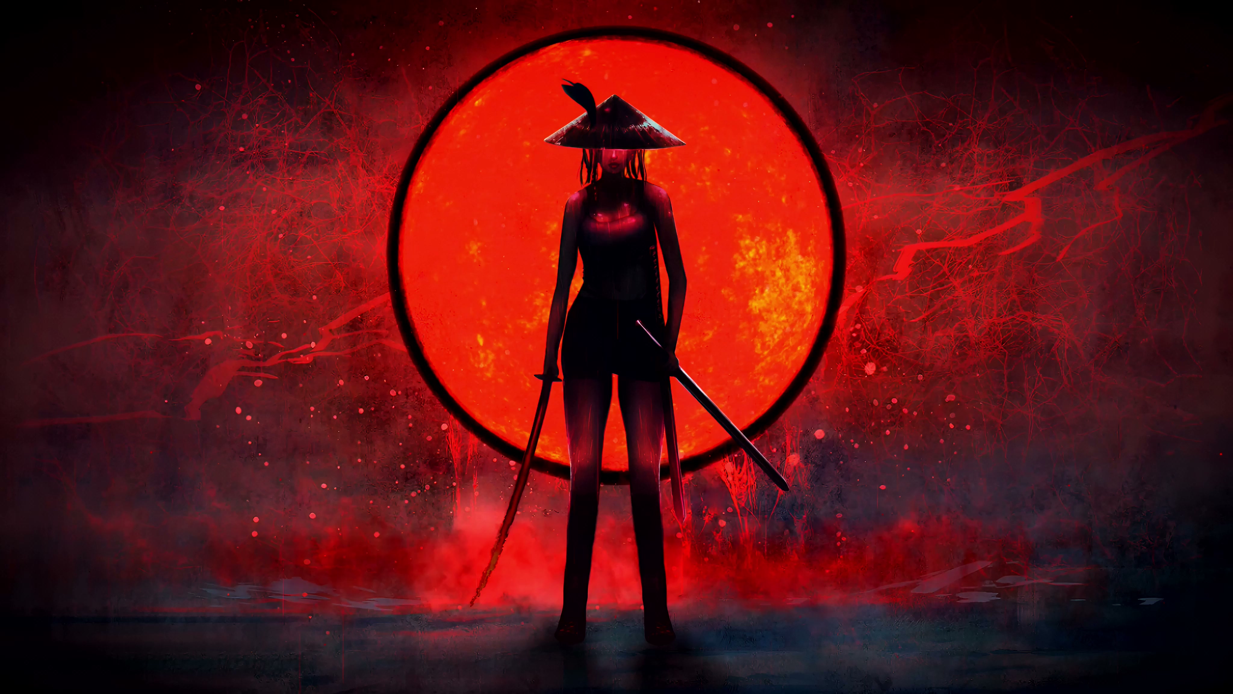 Blood Moon Samurai Live Wallpaper