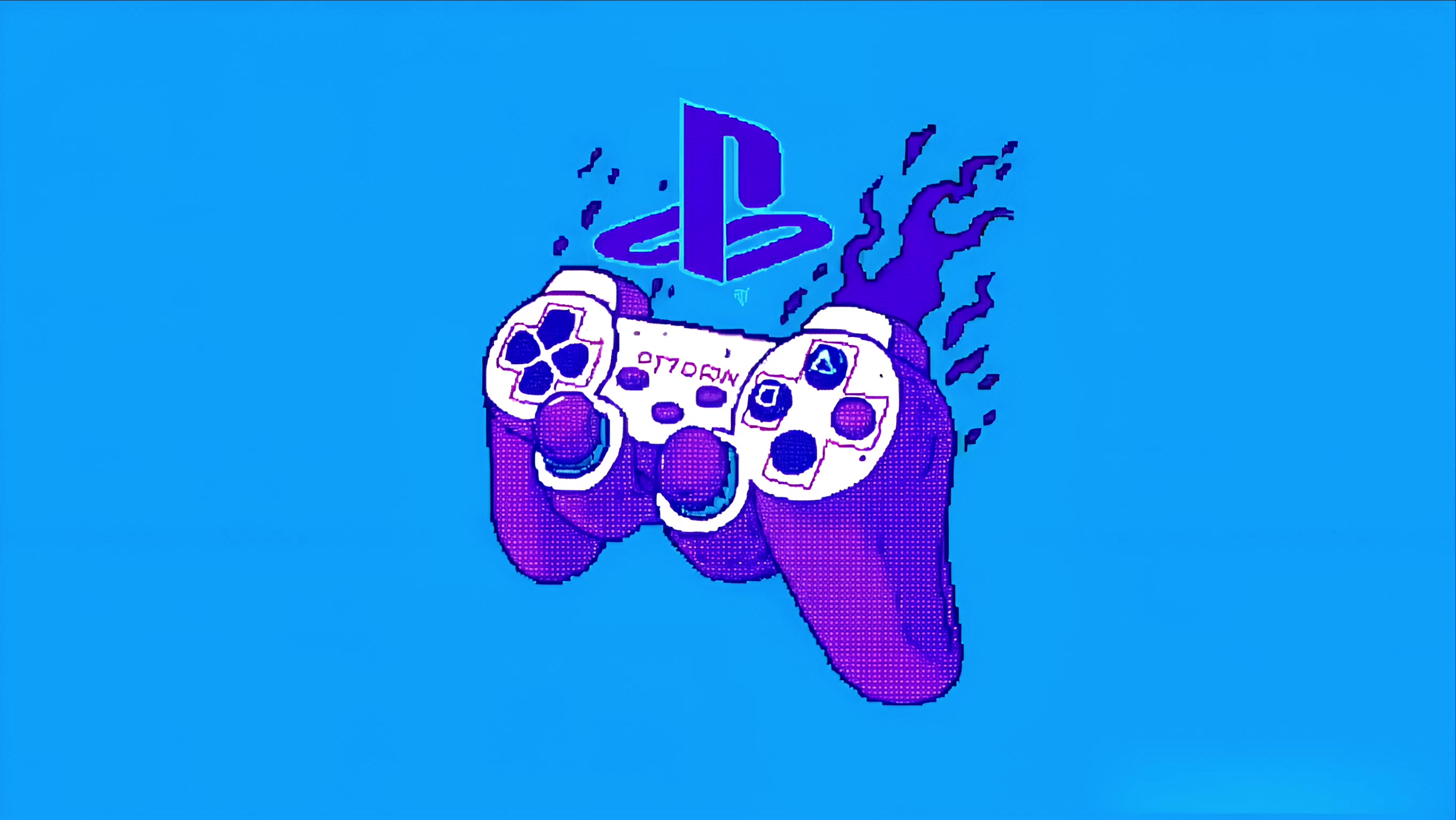 Blue Pixel Art PlayStation Controller Live Wallpaper