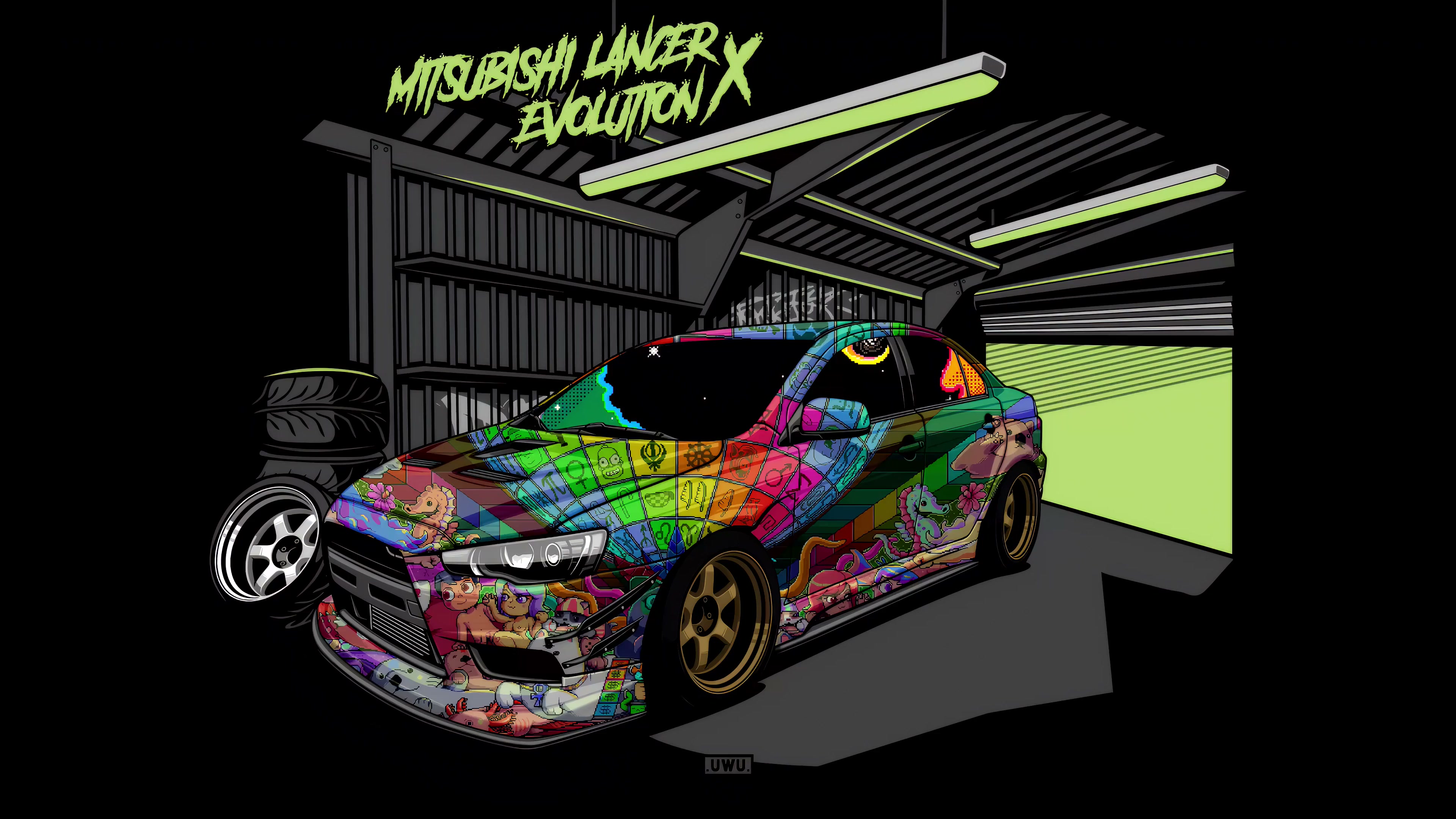 Colorful Evo X Car Live Wallpaper