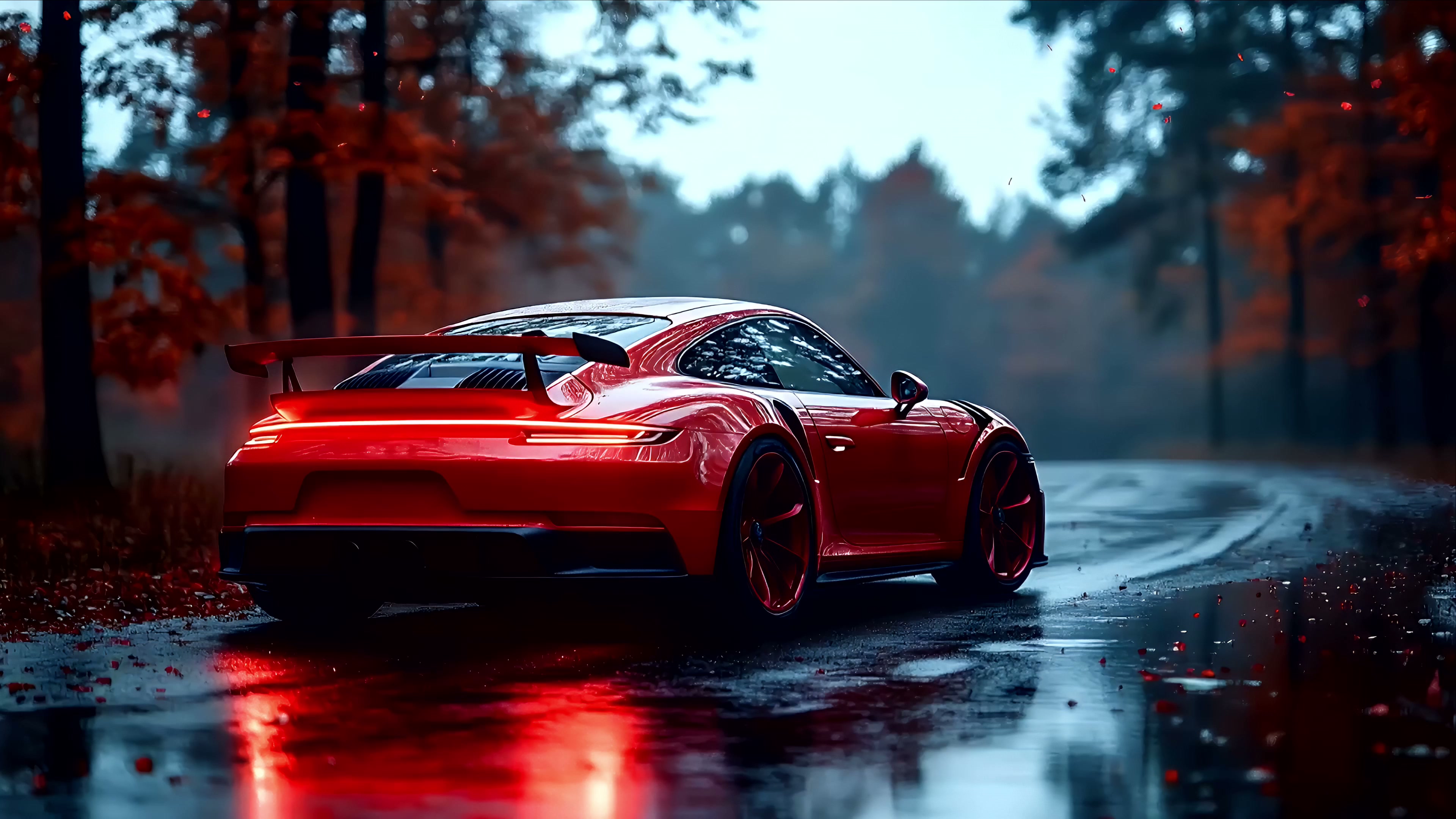 Red Porsche GT3 Live Wallpaper