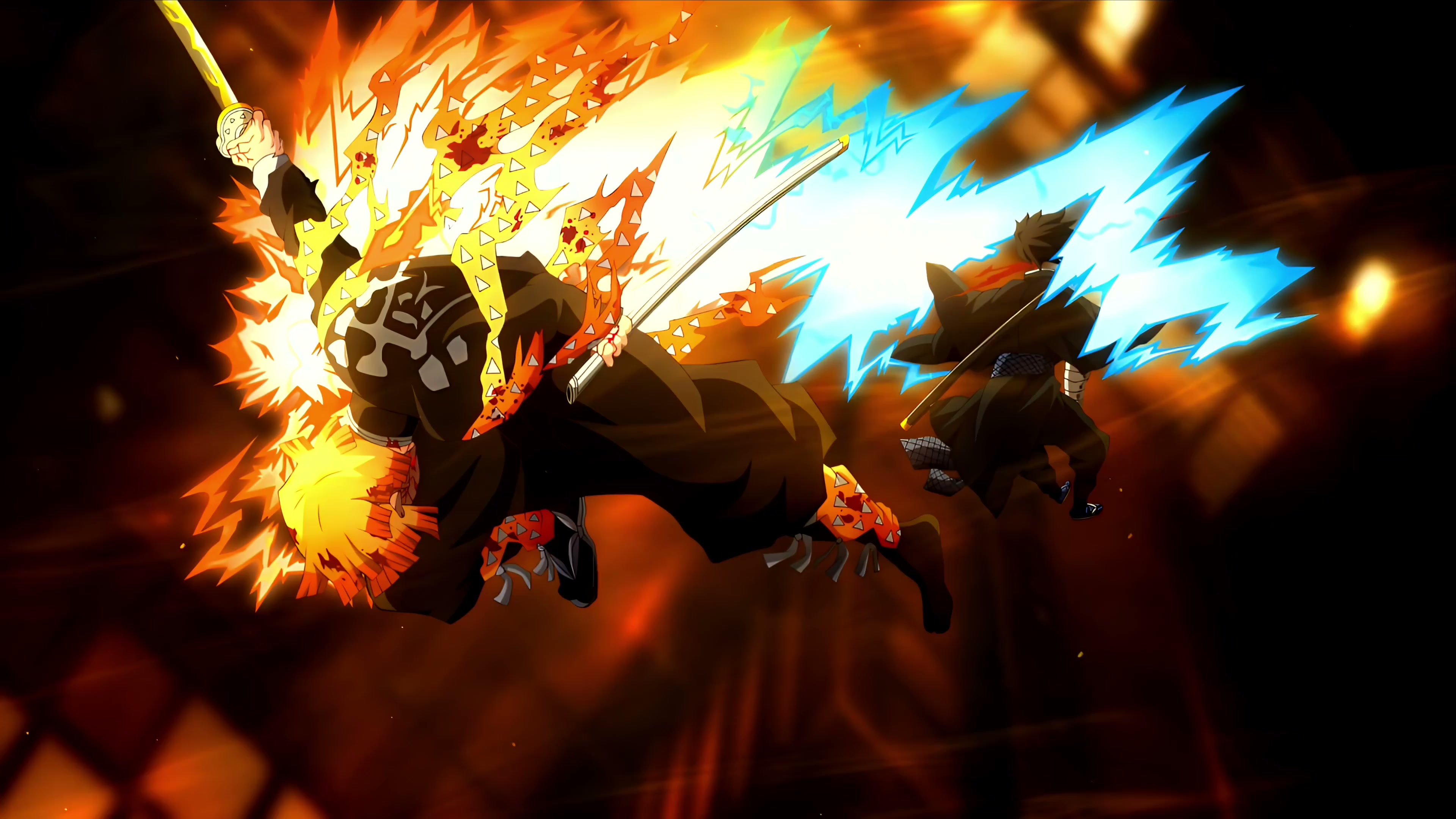 Rengoku and Zenitsu Clash in Demon Slayer - Live Wallpaper