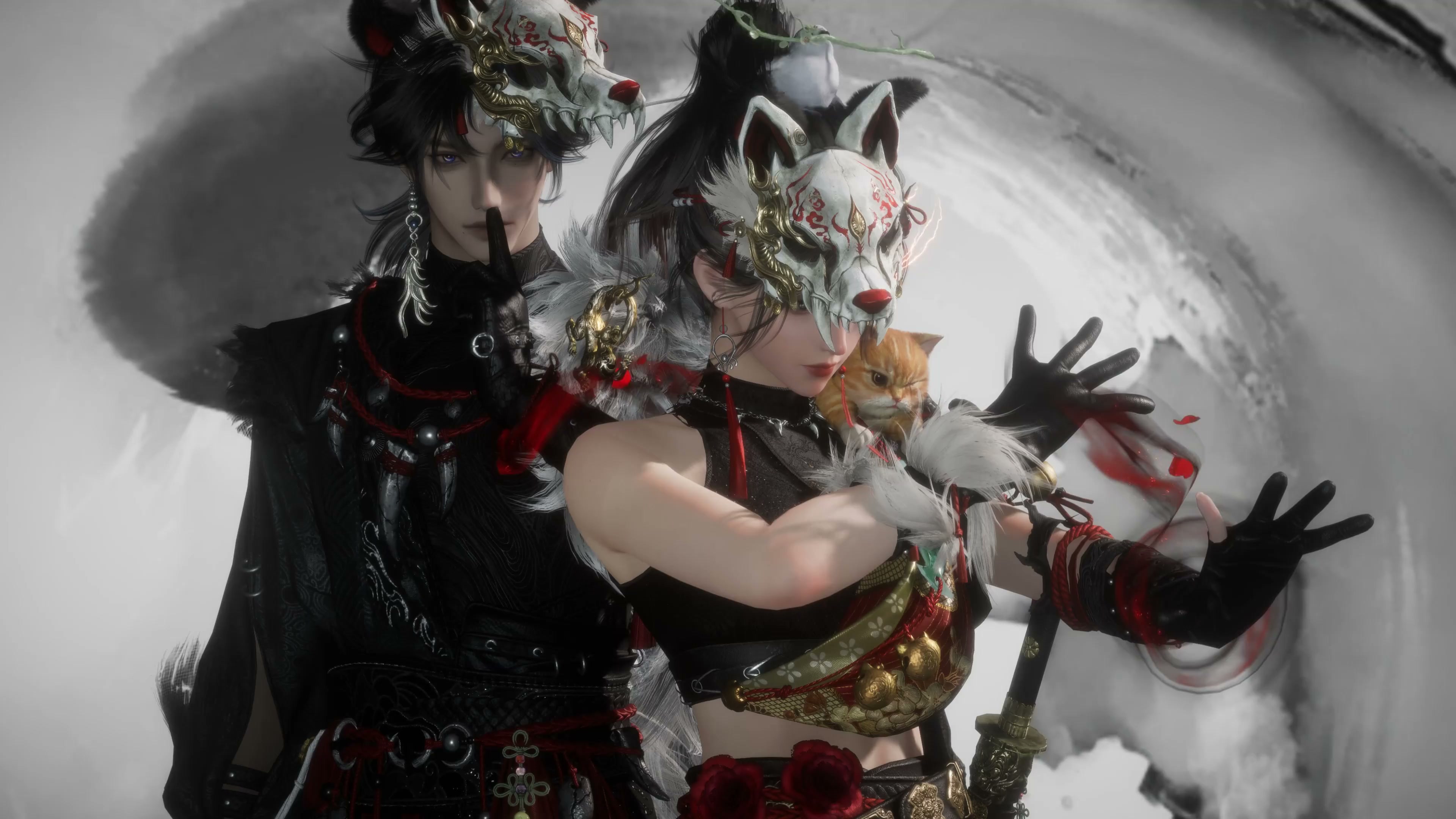Where Winds Meet - Masked Wuxia Warriors Live Wallpaper
