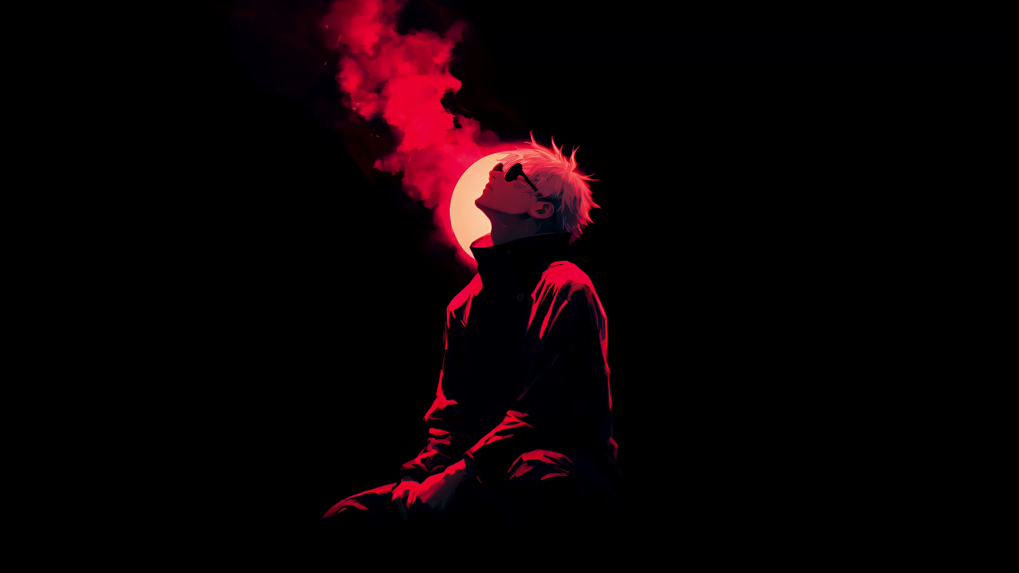 Jujutsu Kaisen - Satoru Gojo Red Smoke Minimalist Live Wallpaper