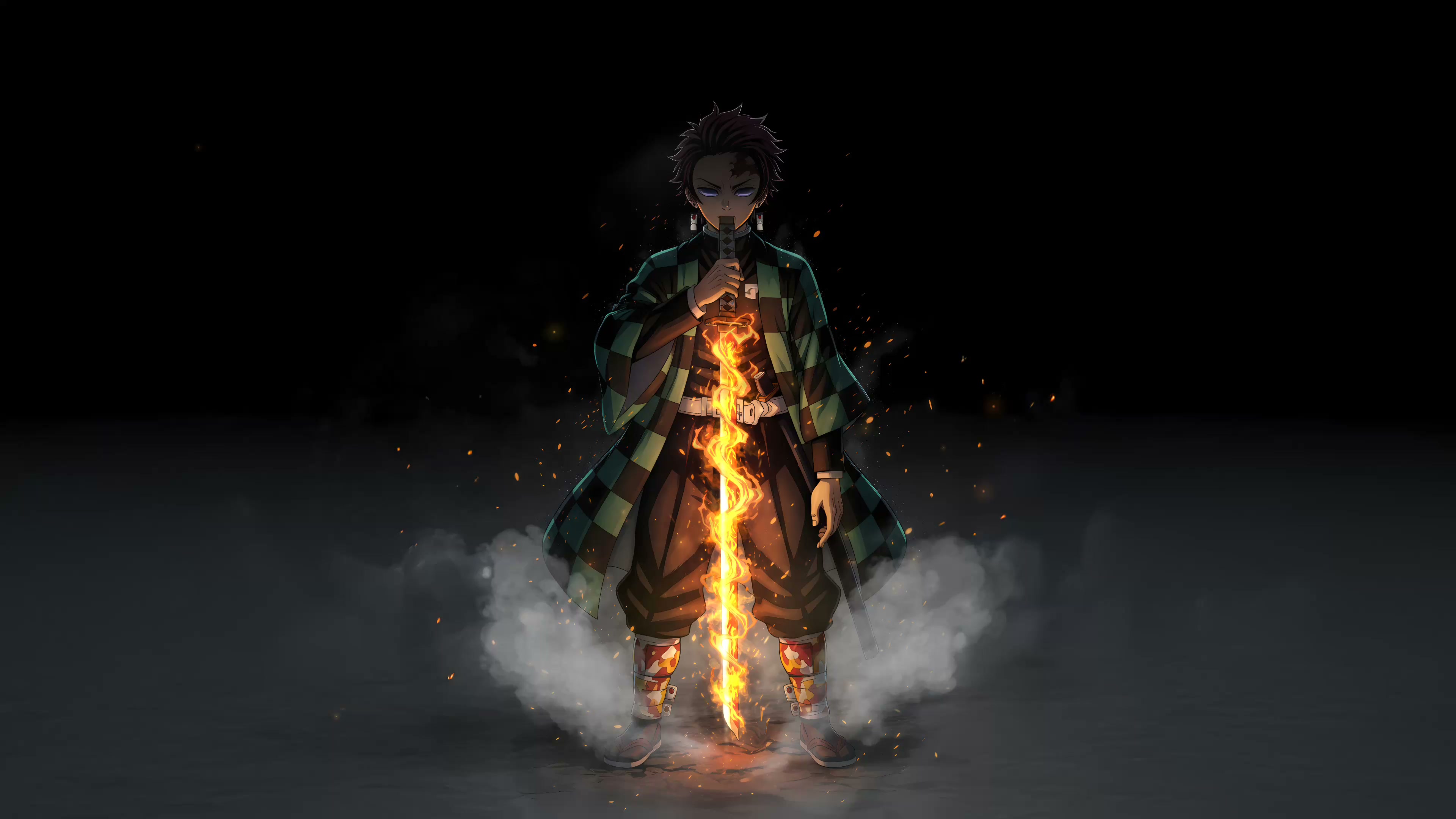 Demon Slayer - Tanjiro Fire Sword Live Wallpaper