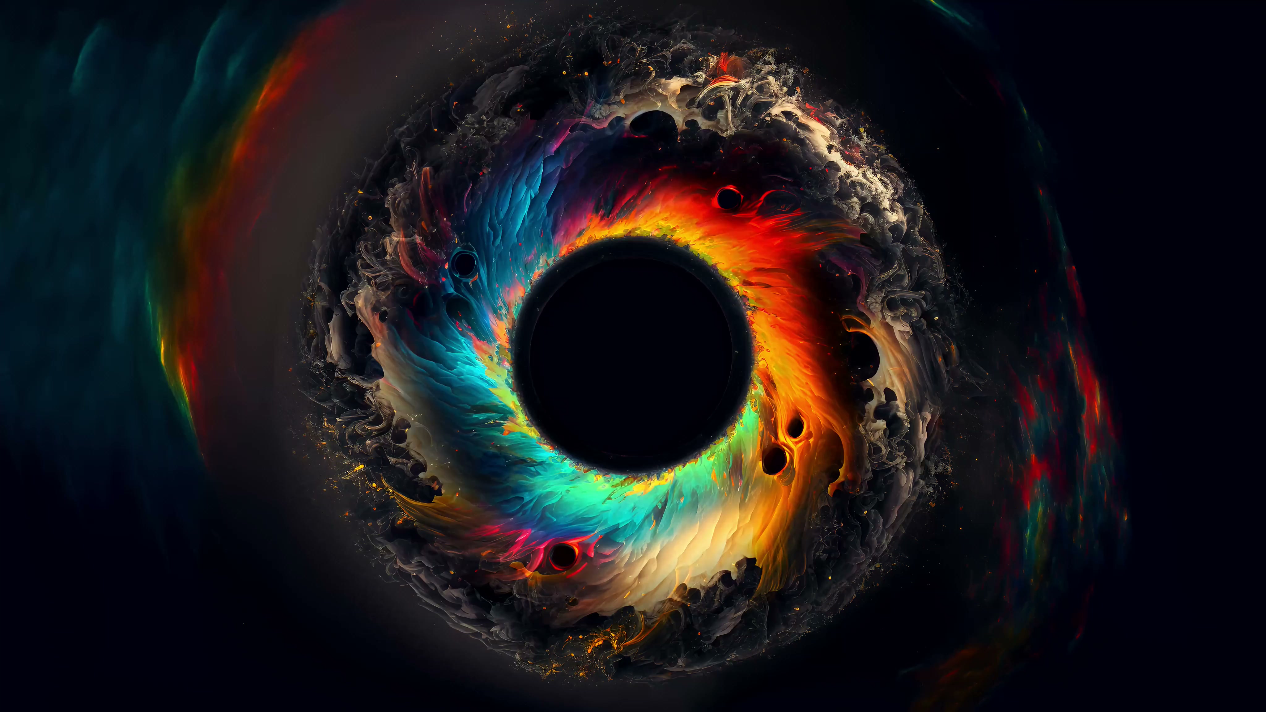 Abstract Colorful Black Hole - Cosmic Vortex 4K Live Wallpaper