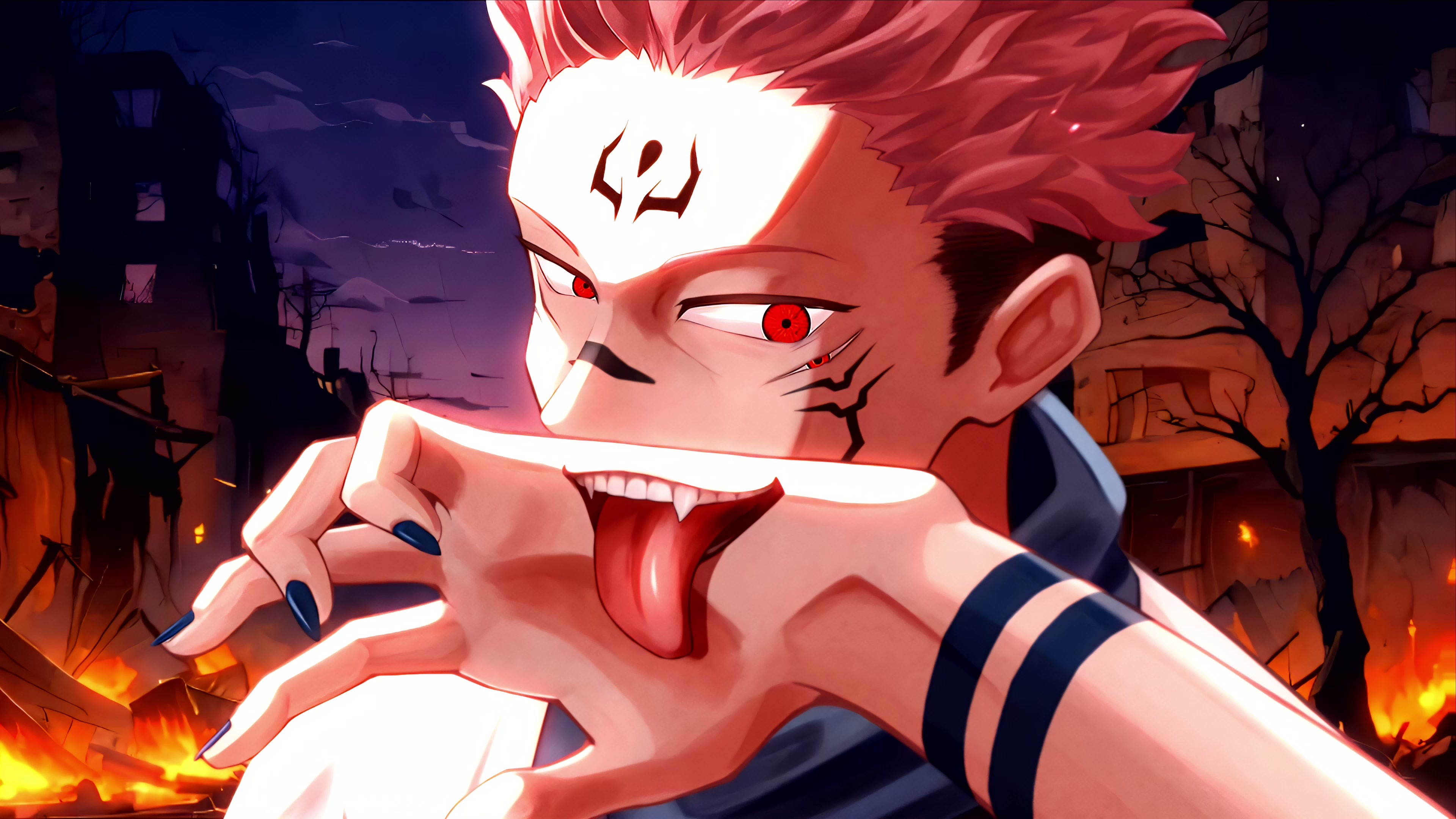 Ryomen Sukuna Red Eyes Live Wallpaper