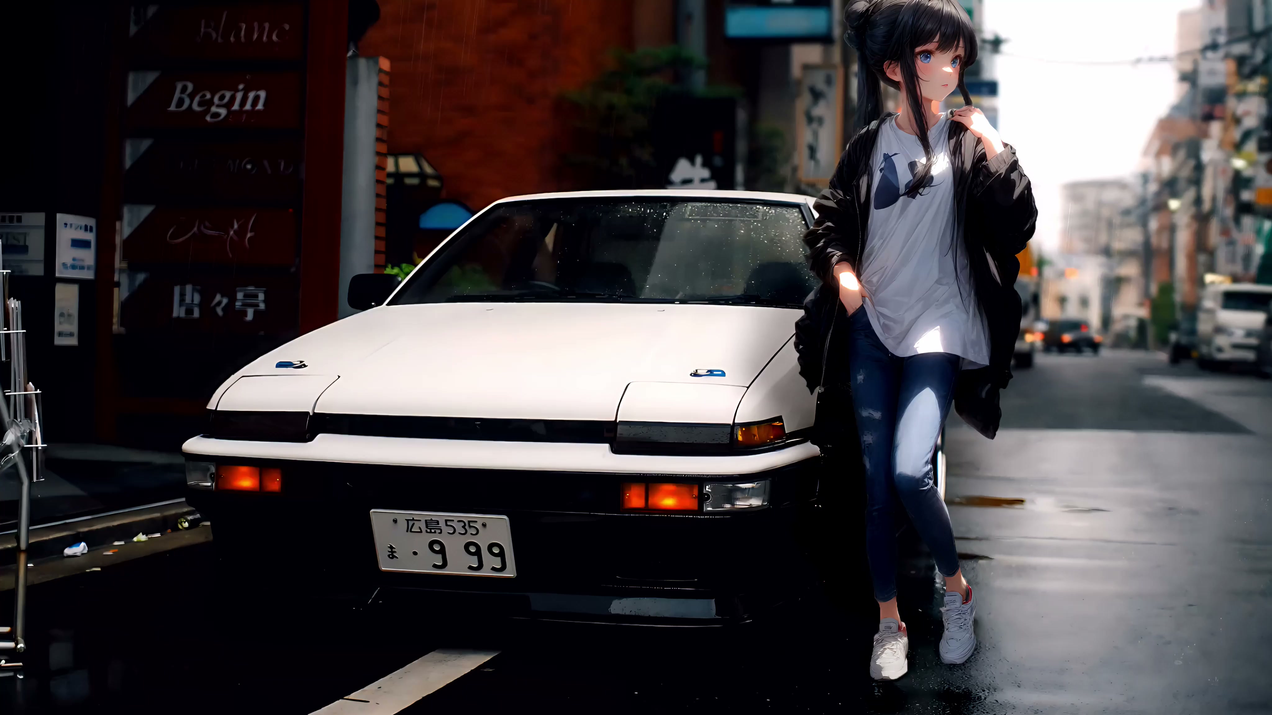 Toyota AE86 - Rainy Street JDM Live Wallpaper