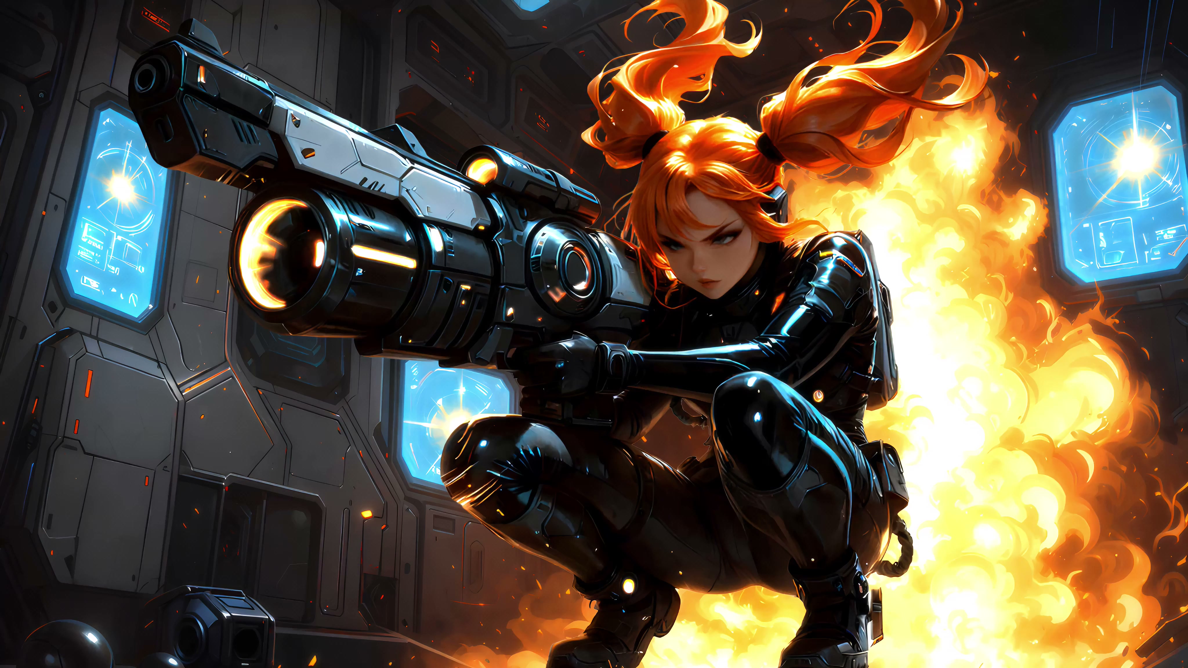 Sci-Fi Anime Girl Heavy Gunner Live Wallpaper