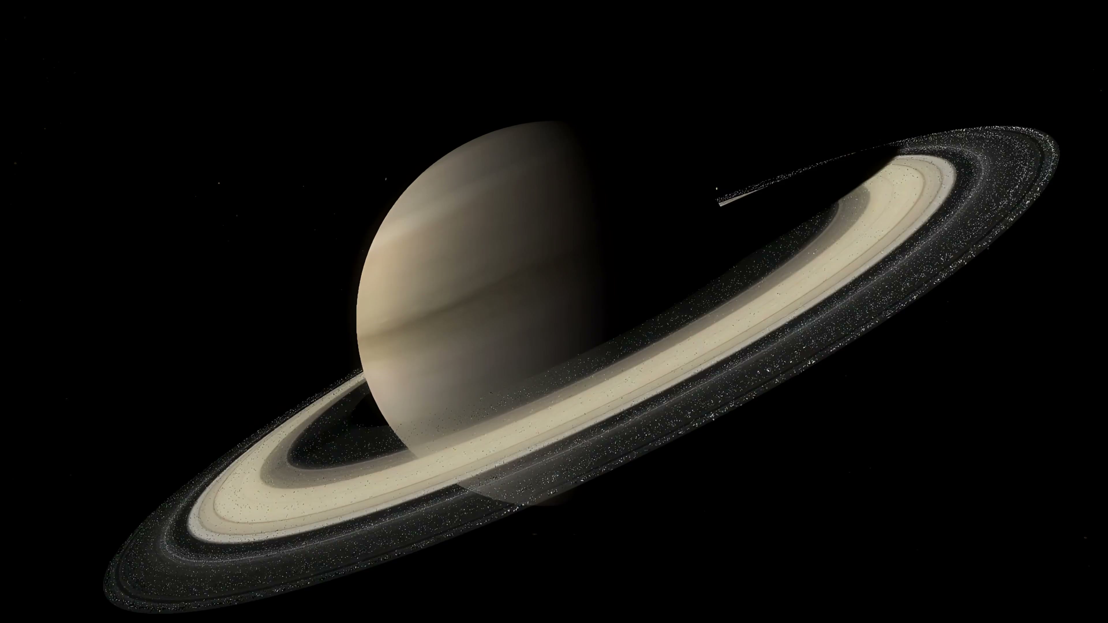 Saturn in Black Space Live Wallpaper