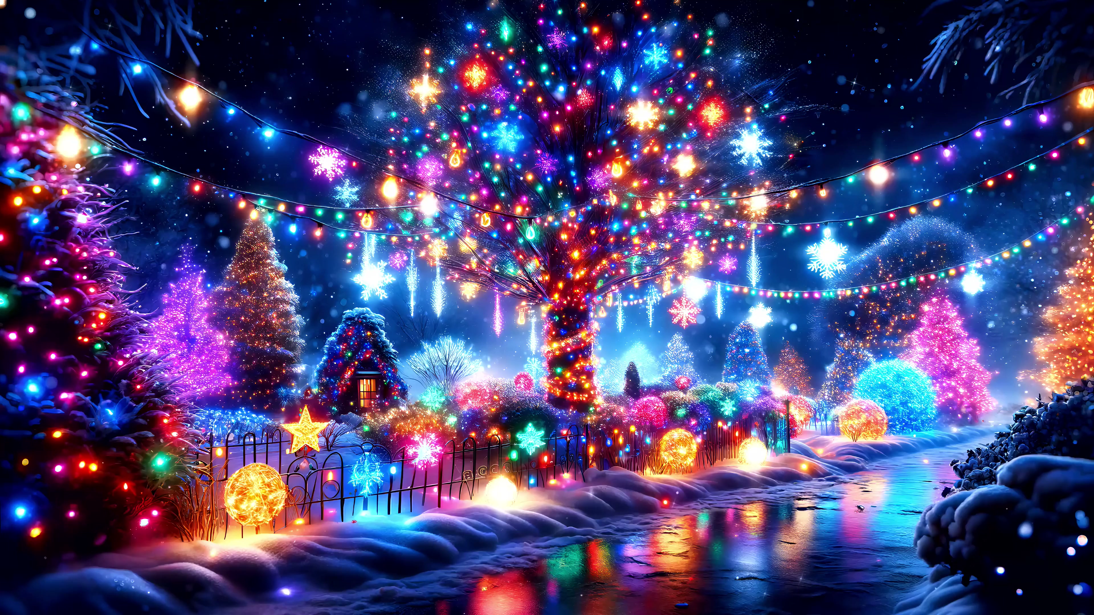 Lit-Up Christmas Tree Live Wallpaper