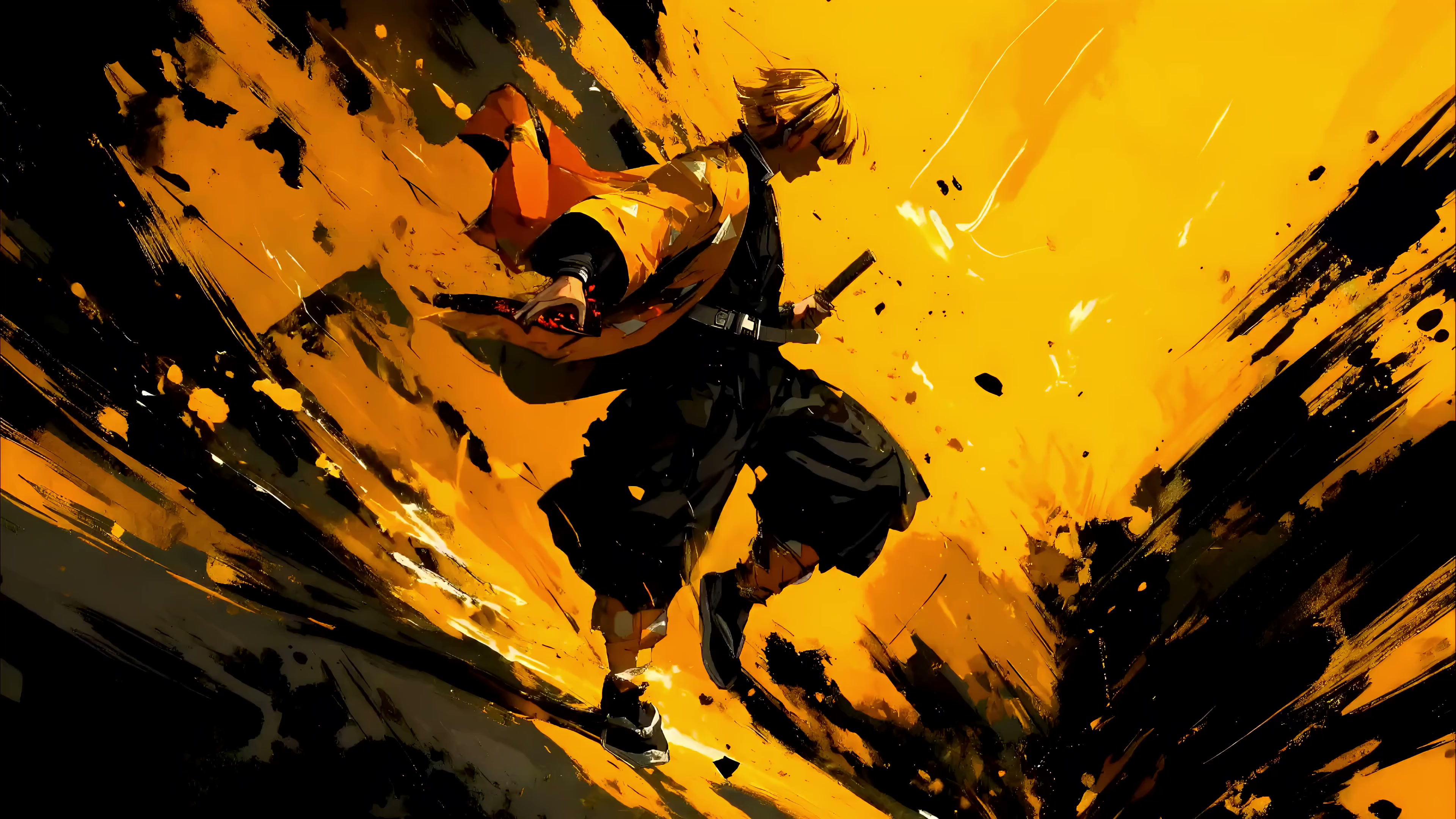 Zenitsu Thunder Run Attack Live Wallpaper