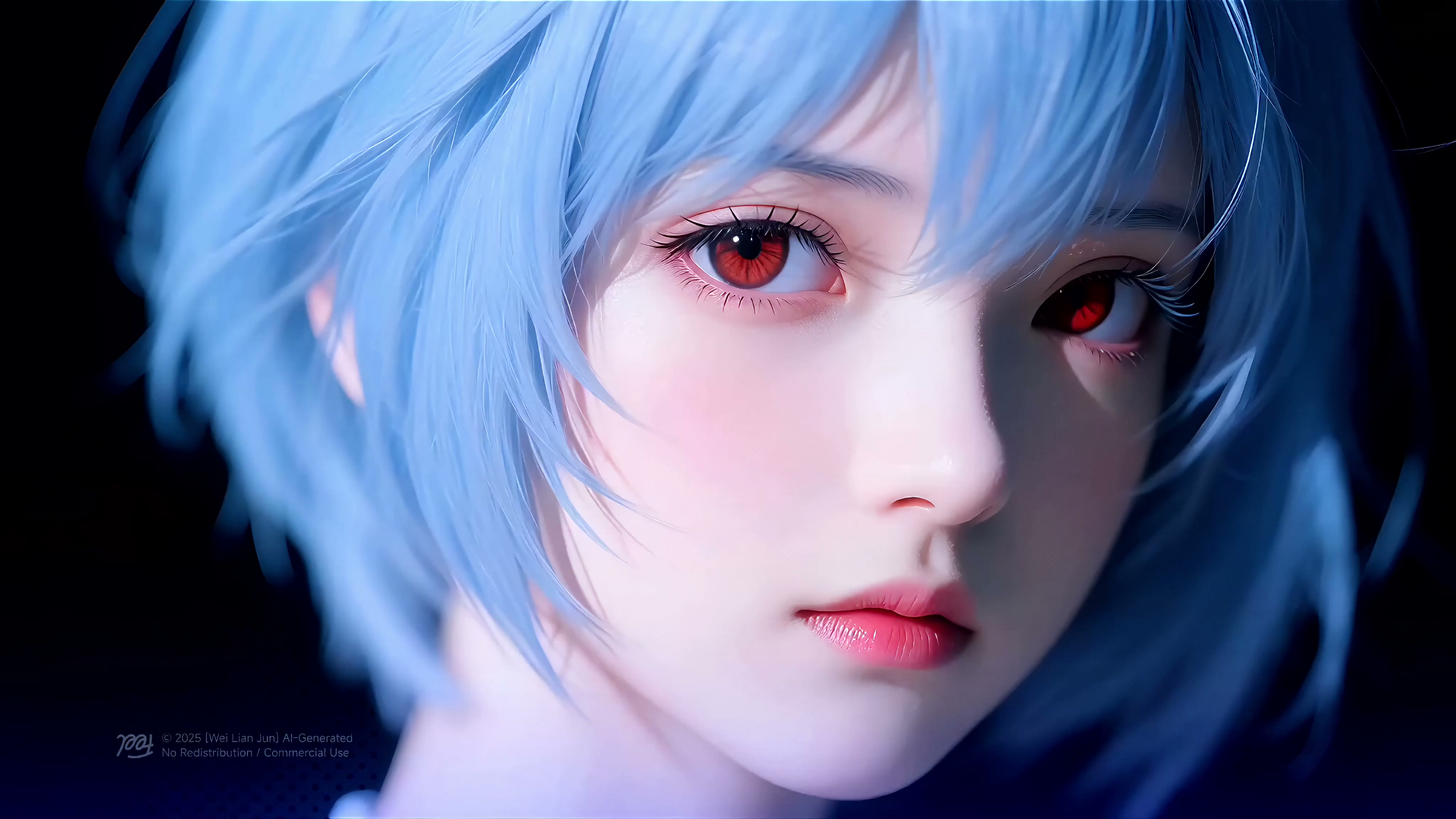 Realistic Rei Ayanami Portrait Live Wallpaper
