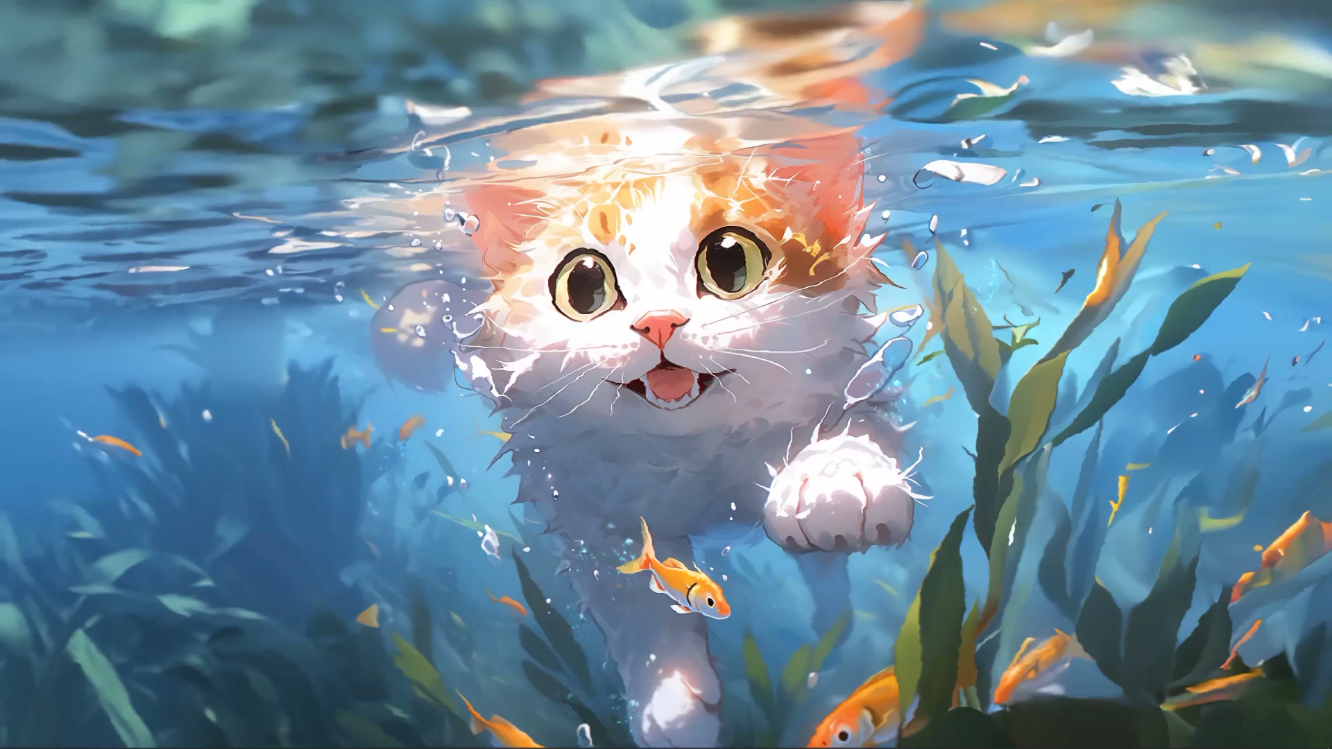 Underwater Cat Video Wallpaper Live Wallpaper
