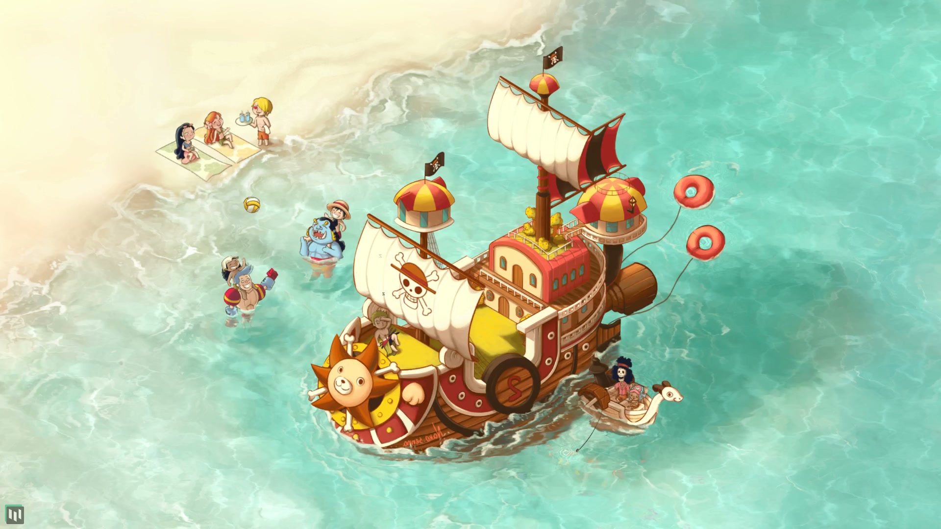 One Piece Beach Party Live Wallpaper