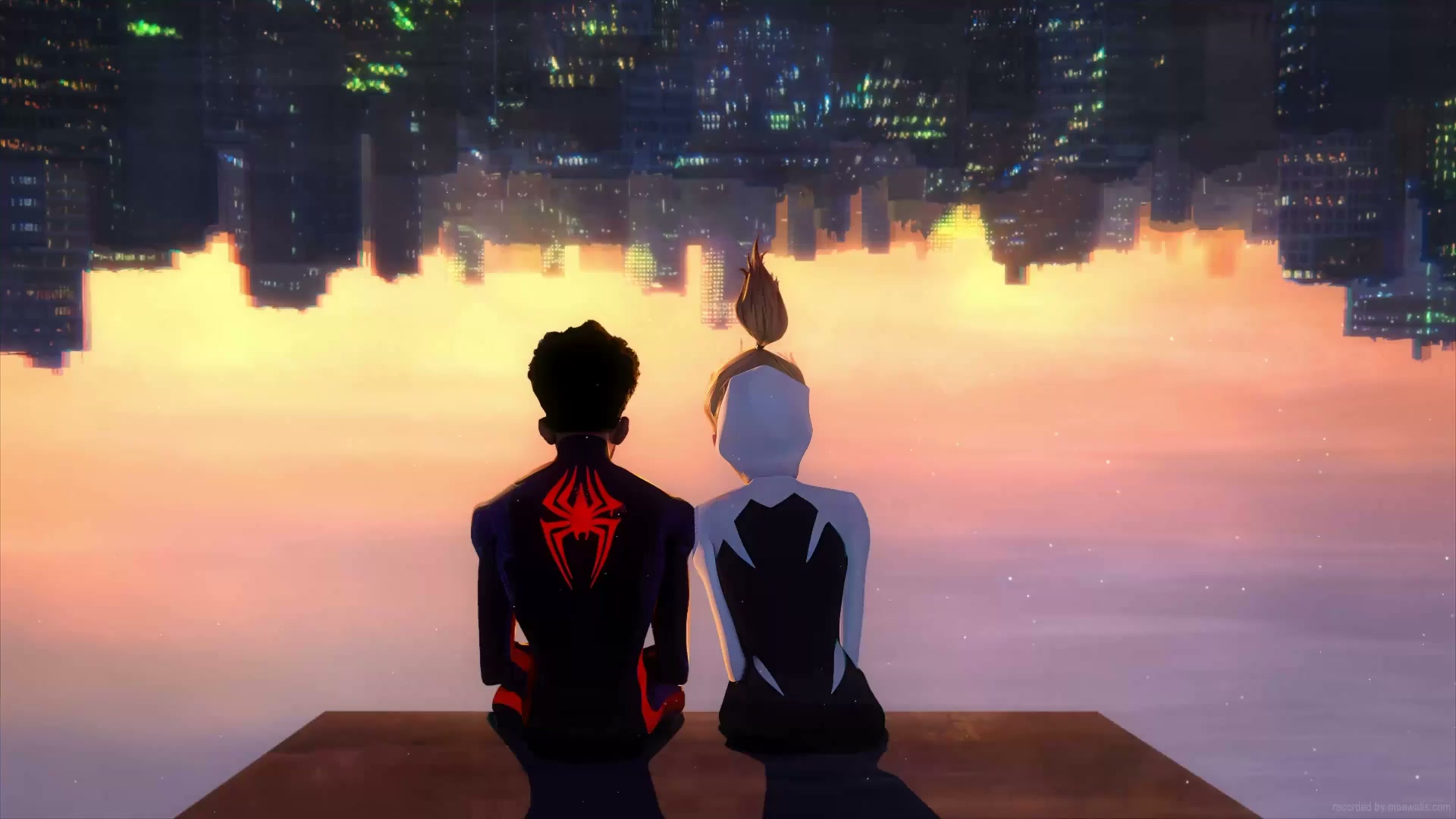 Miles Morales And Gwen Stacy Spiderman Across The Spider Verse Live Wallpaper