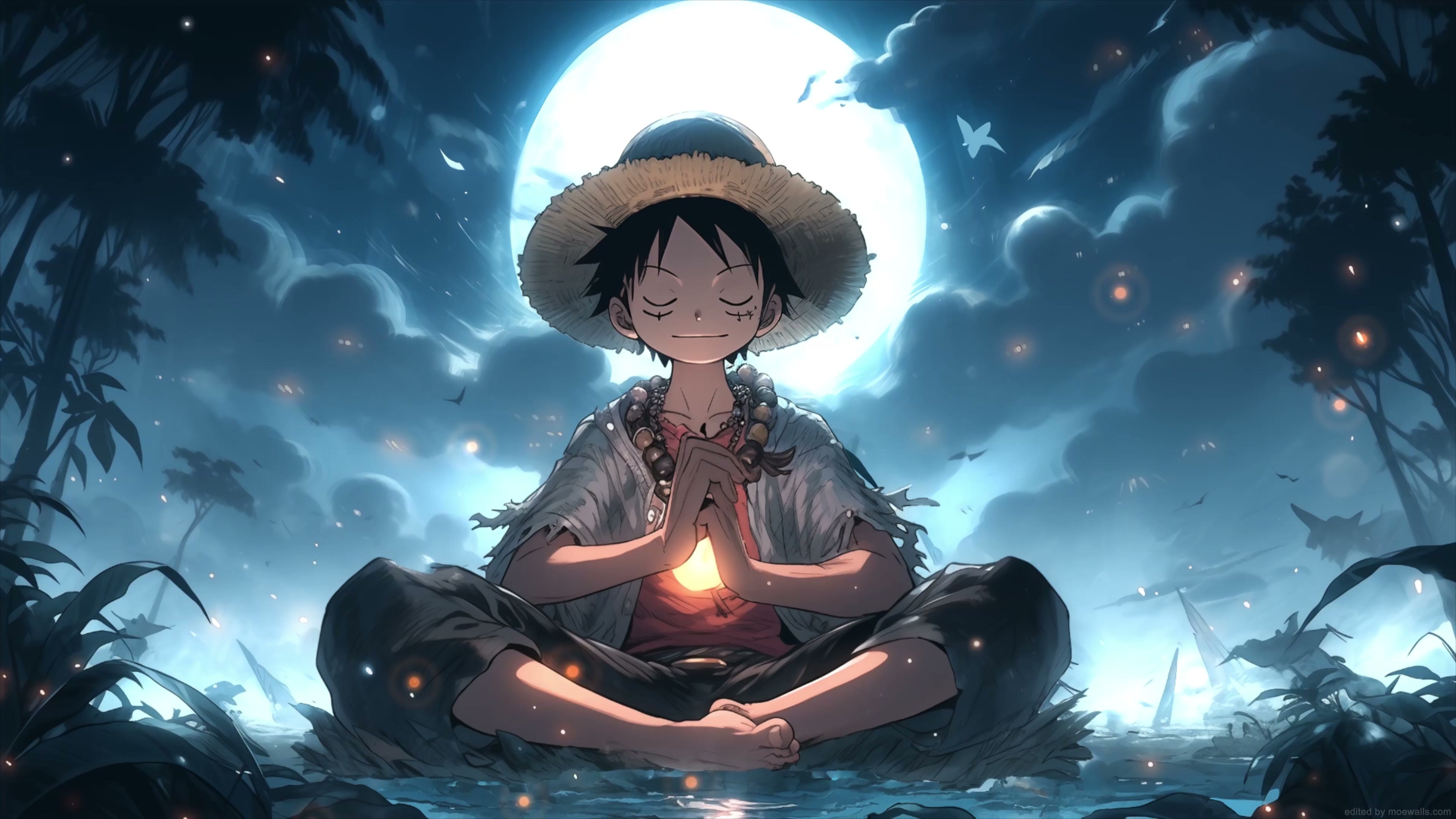 Luffy Under The Moonlight - One Piece 4K Live Wallpaper