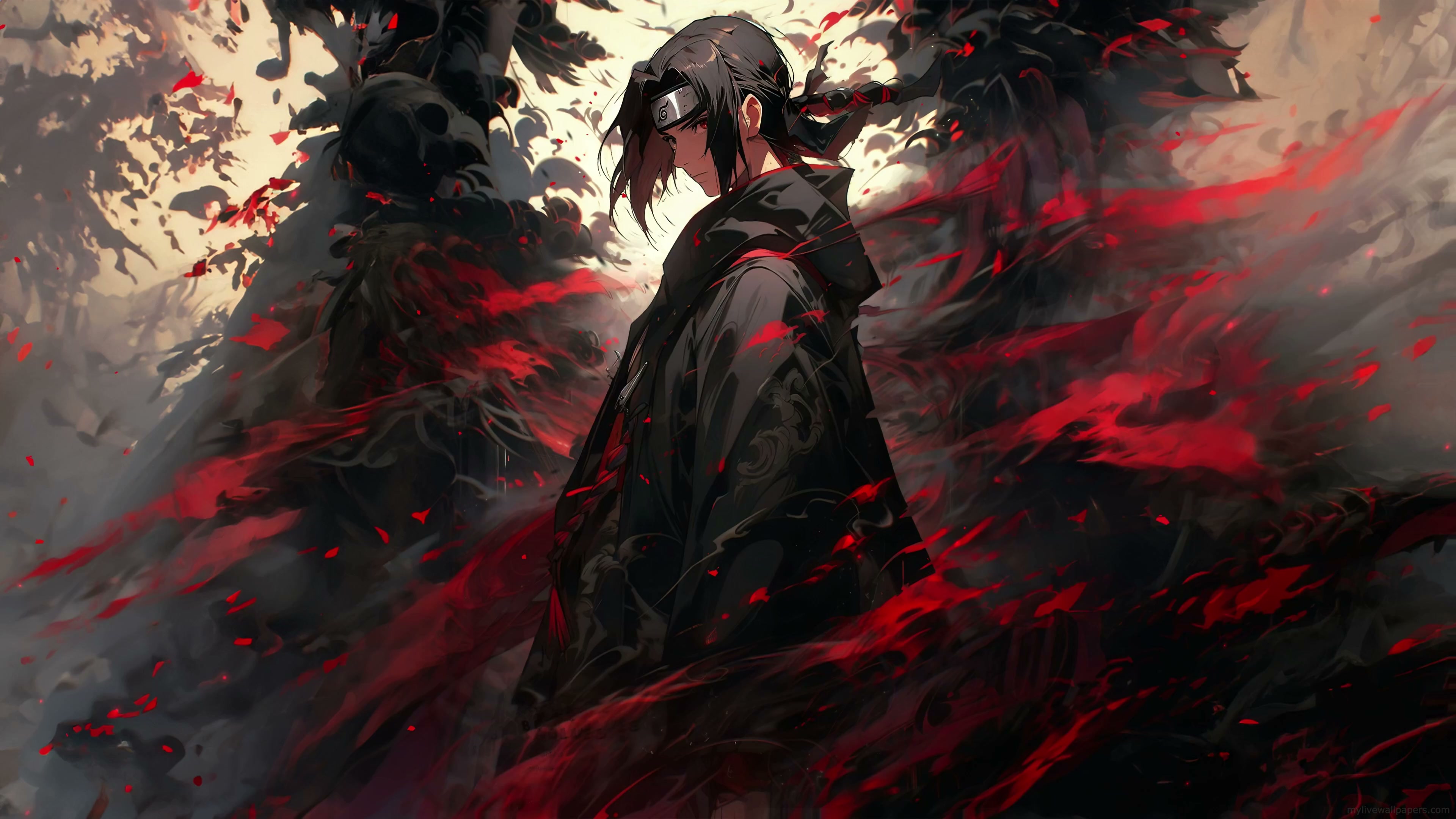 Itachi Black Cloak 4K Live Wallpaper